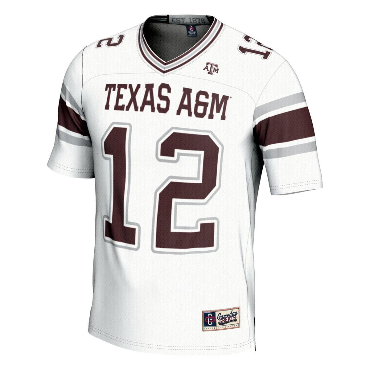 #12 White Texas A&M Aggies Football Lightweight Fashion Jersey