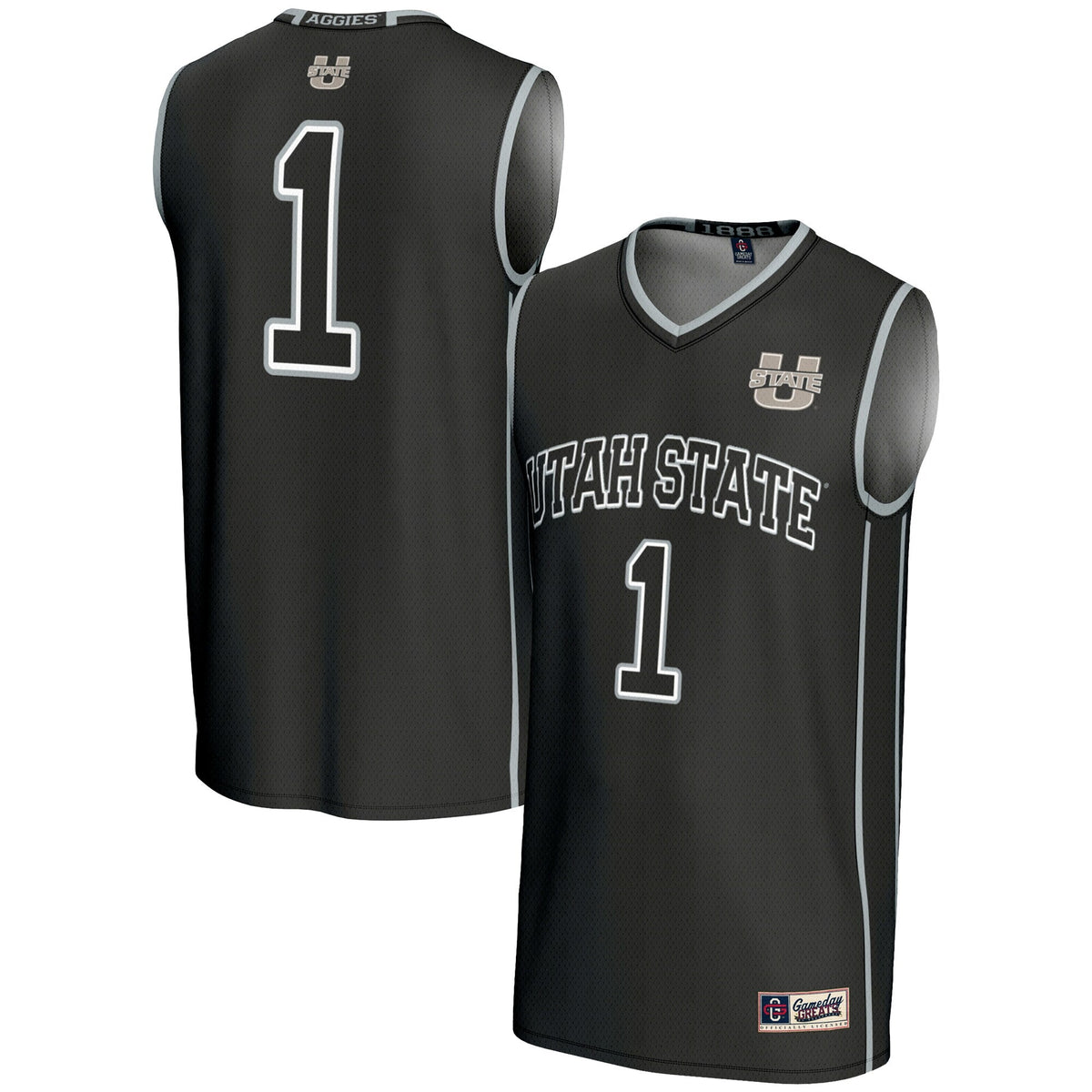 #1 Utah State Aggies Lightweight Basketball Jersey - Black