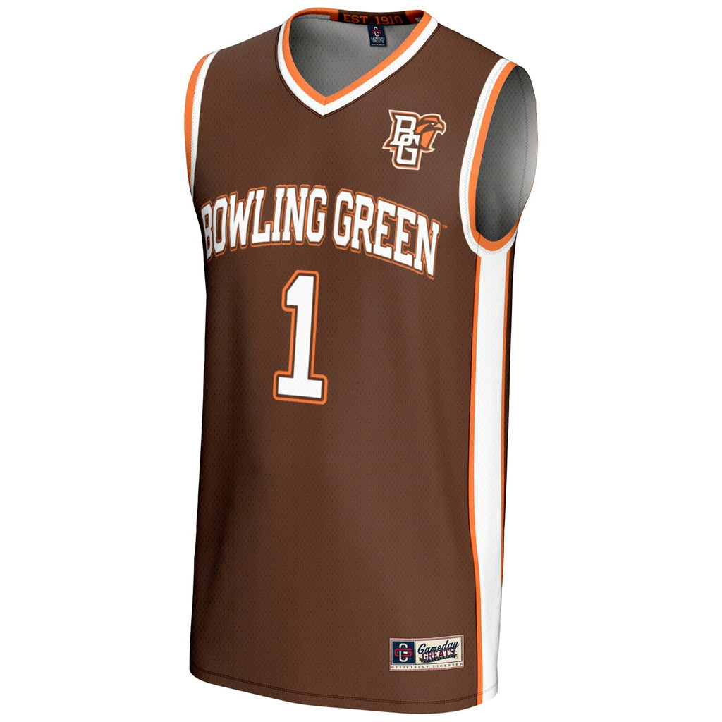 #1 Bowling Green St. Falcons Lightweight Basketball Jersey - Brown
