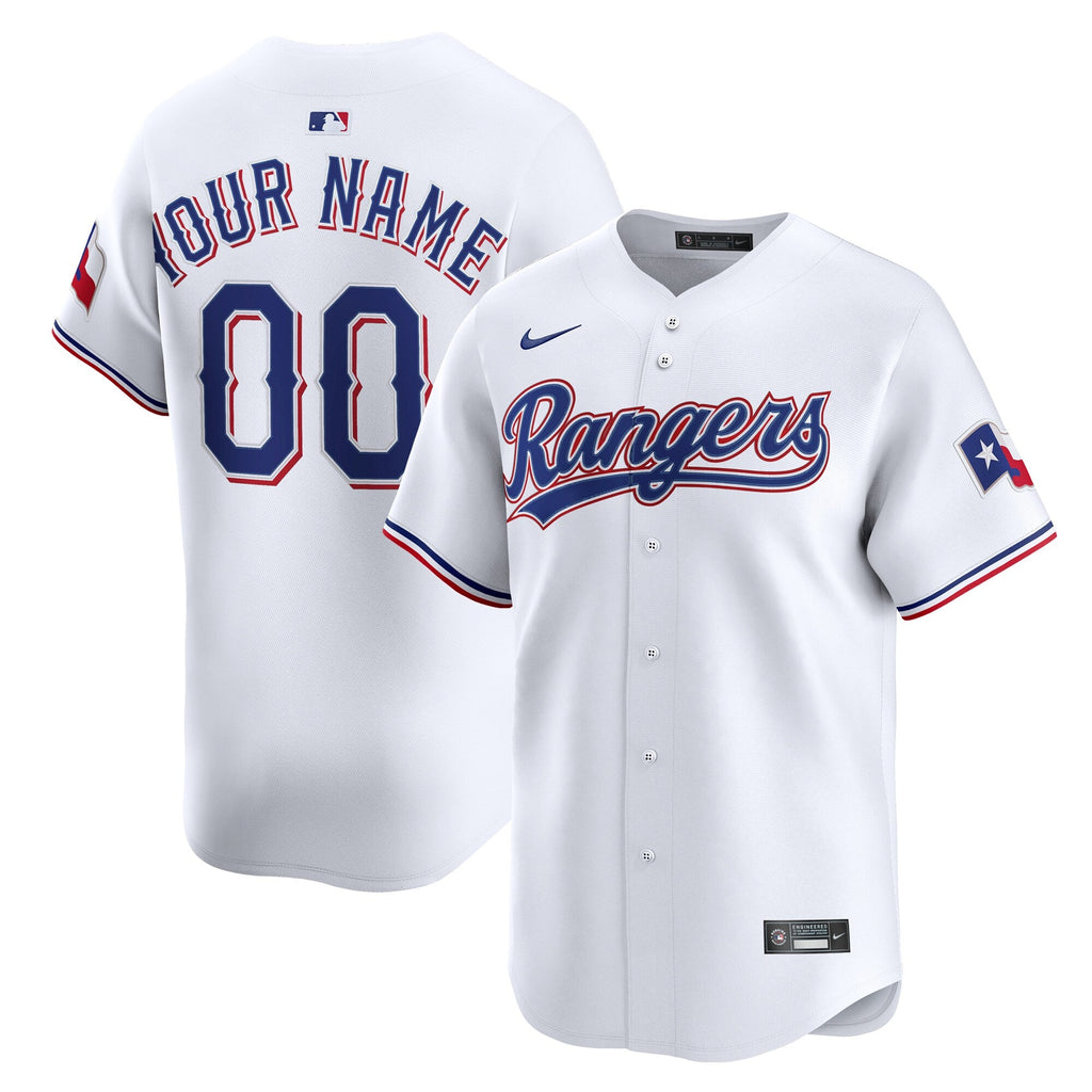 Texas Rangers White Home Limited Custom Baseball Jersey