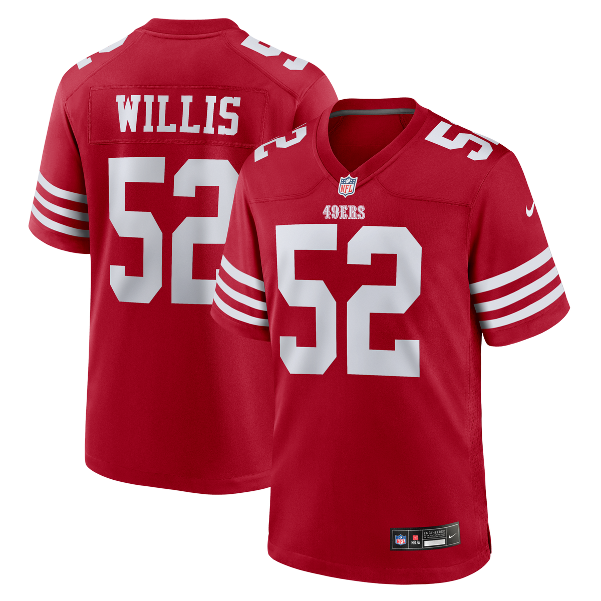 San Francisco 49ers Patrick Willis Scarlet Retired Player Game Football Jersey