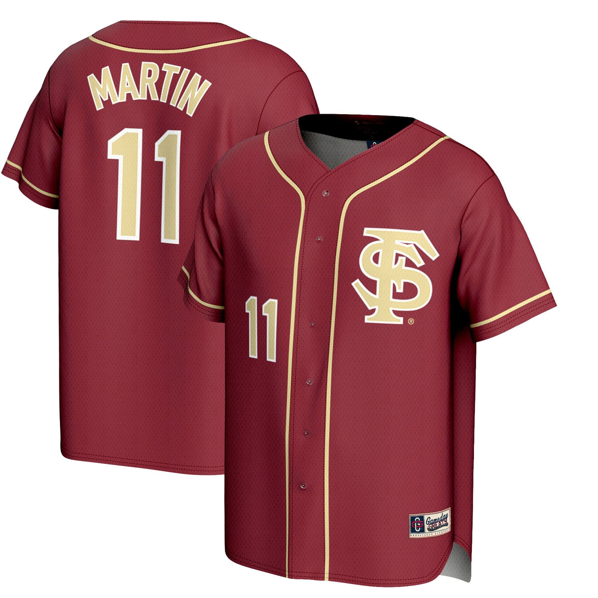 Mike Martin Garnet Florida State Seminoles Lightweight Baseball Jersey