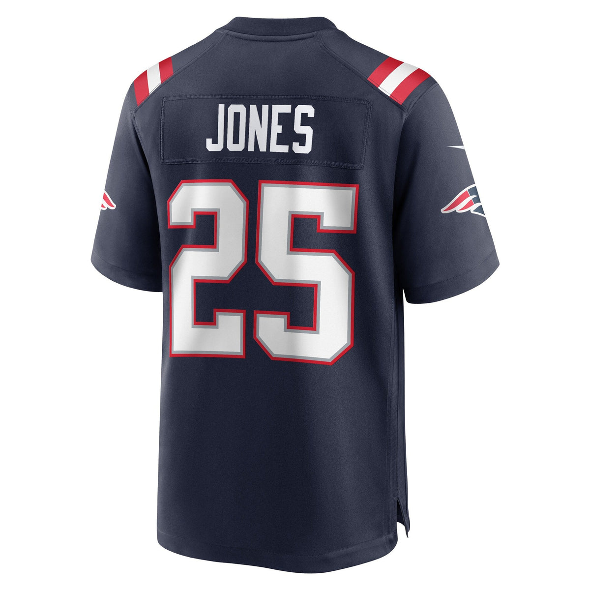 New England Patriots Marcus Jones Navy Game Player Football Jersey