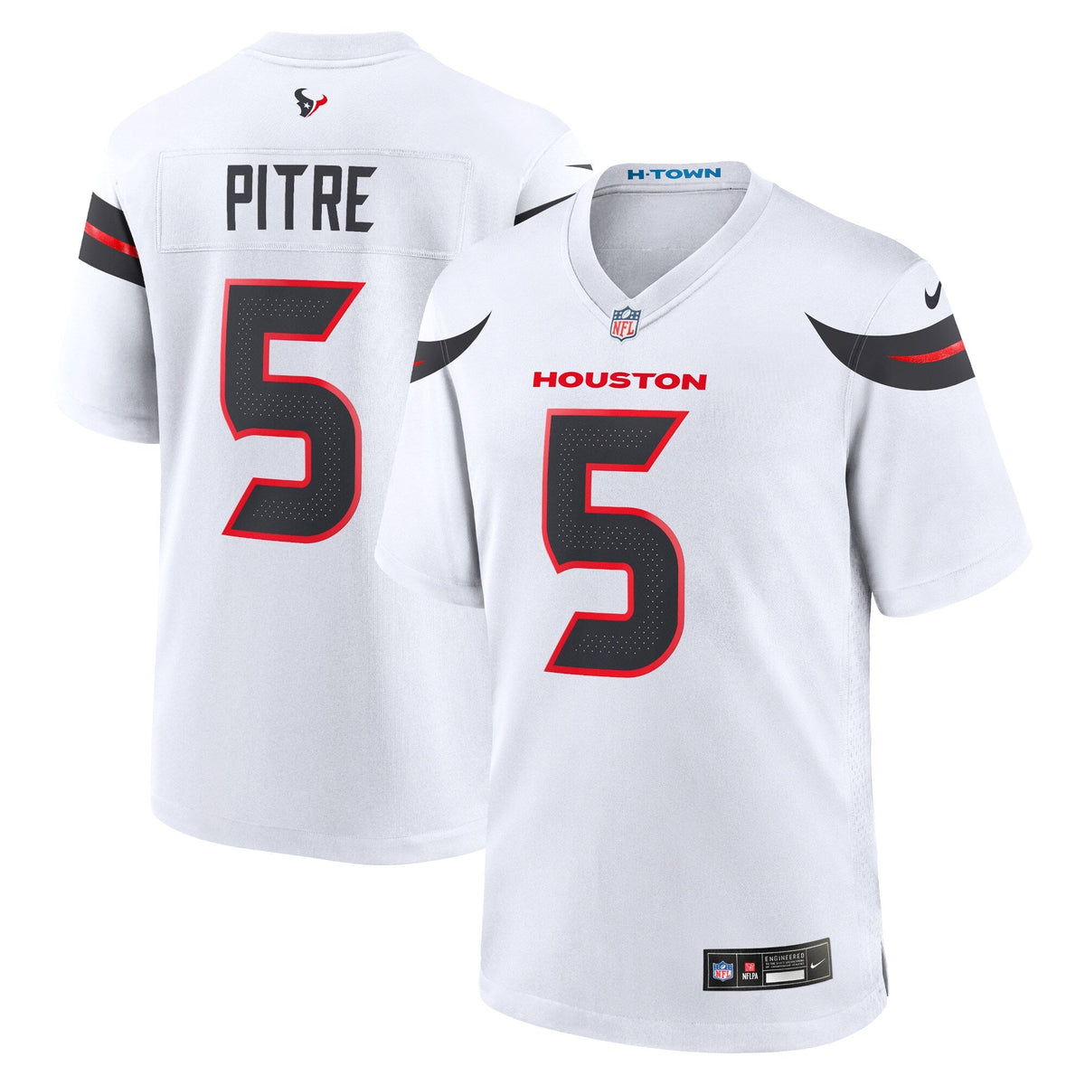 Houston Texans Jalen Pitre White Game Football Jersey