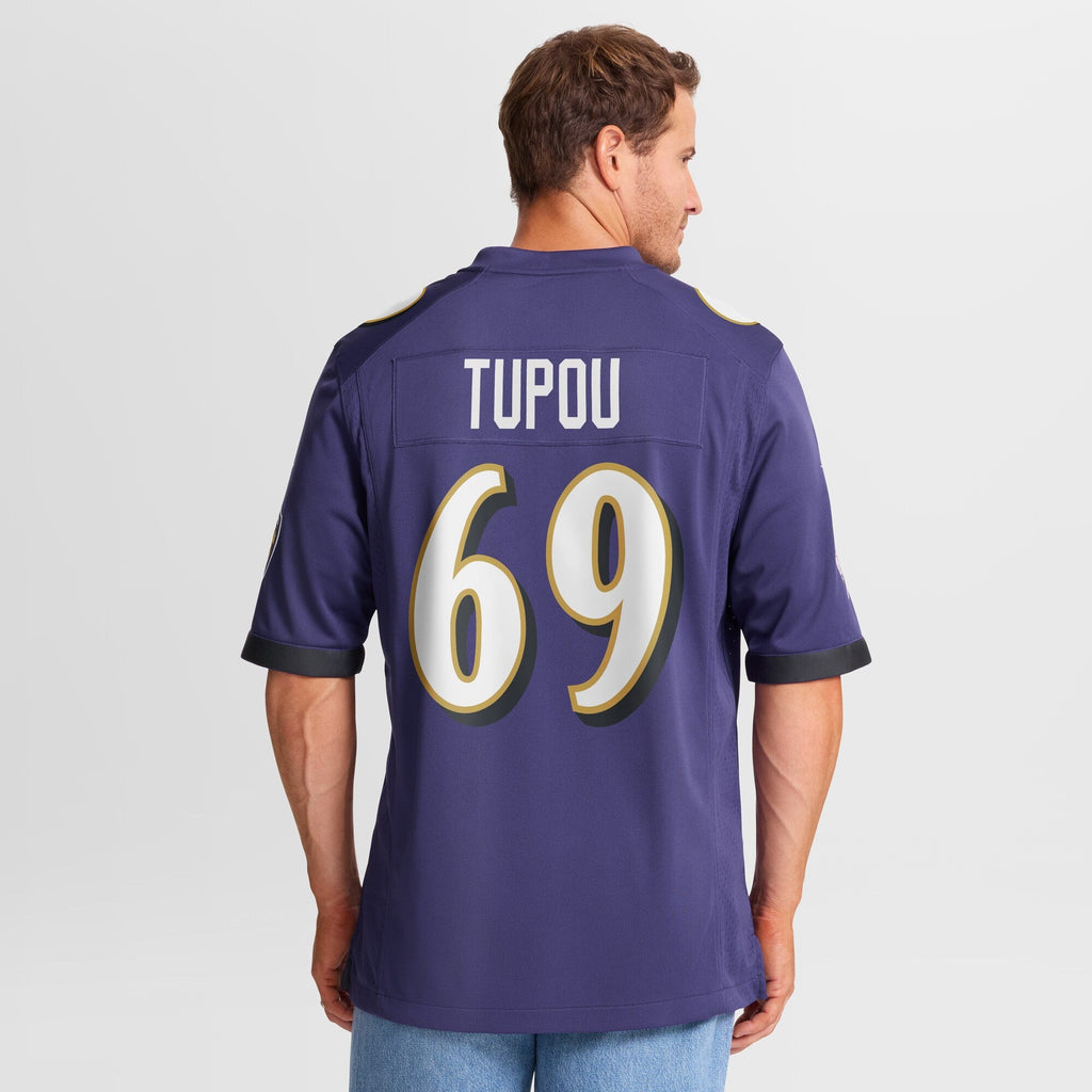 Baltimore Ravens Josh Tupou Purple Team Game Football Jersey