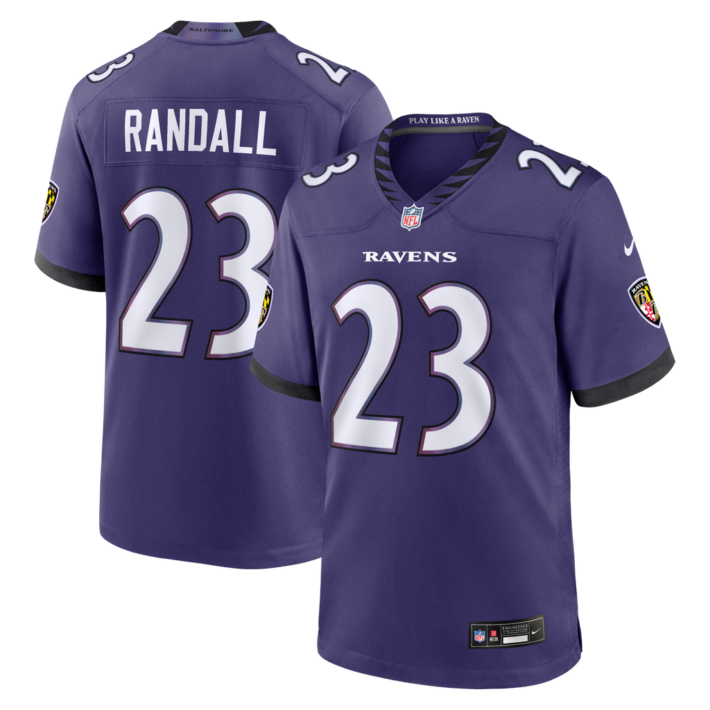 Baltimore Ravens Adam Randall Purple Team Game Football Jersey