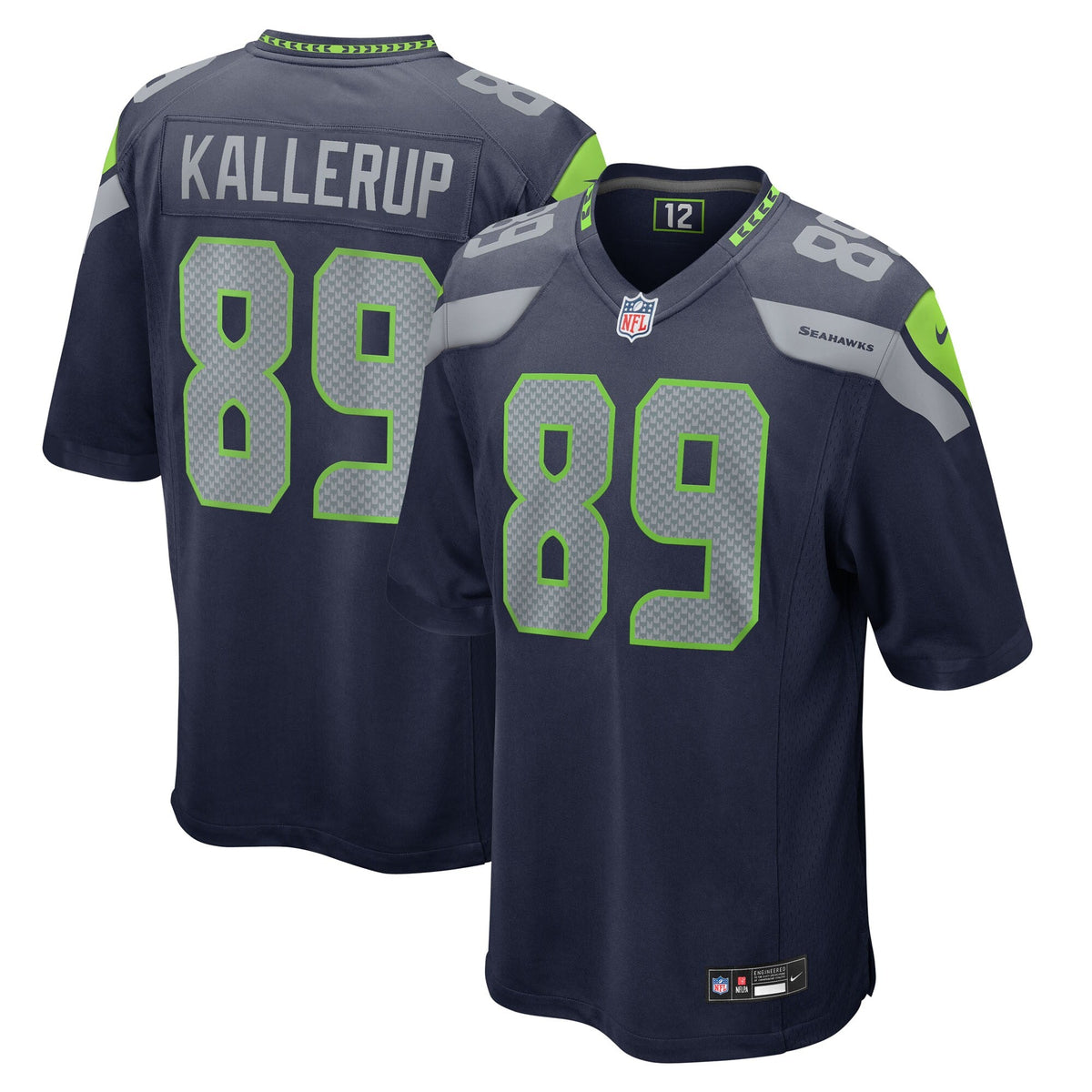 Seattle Seahawks Nick Kallerup College Navy Team Game Football Jersey