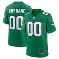 Philadelphia Eagles Kelly Green Alternate Custom Game Football Jersey