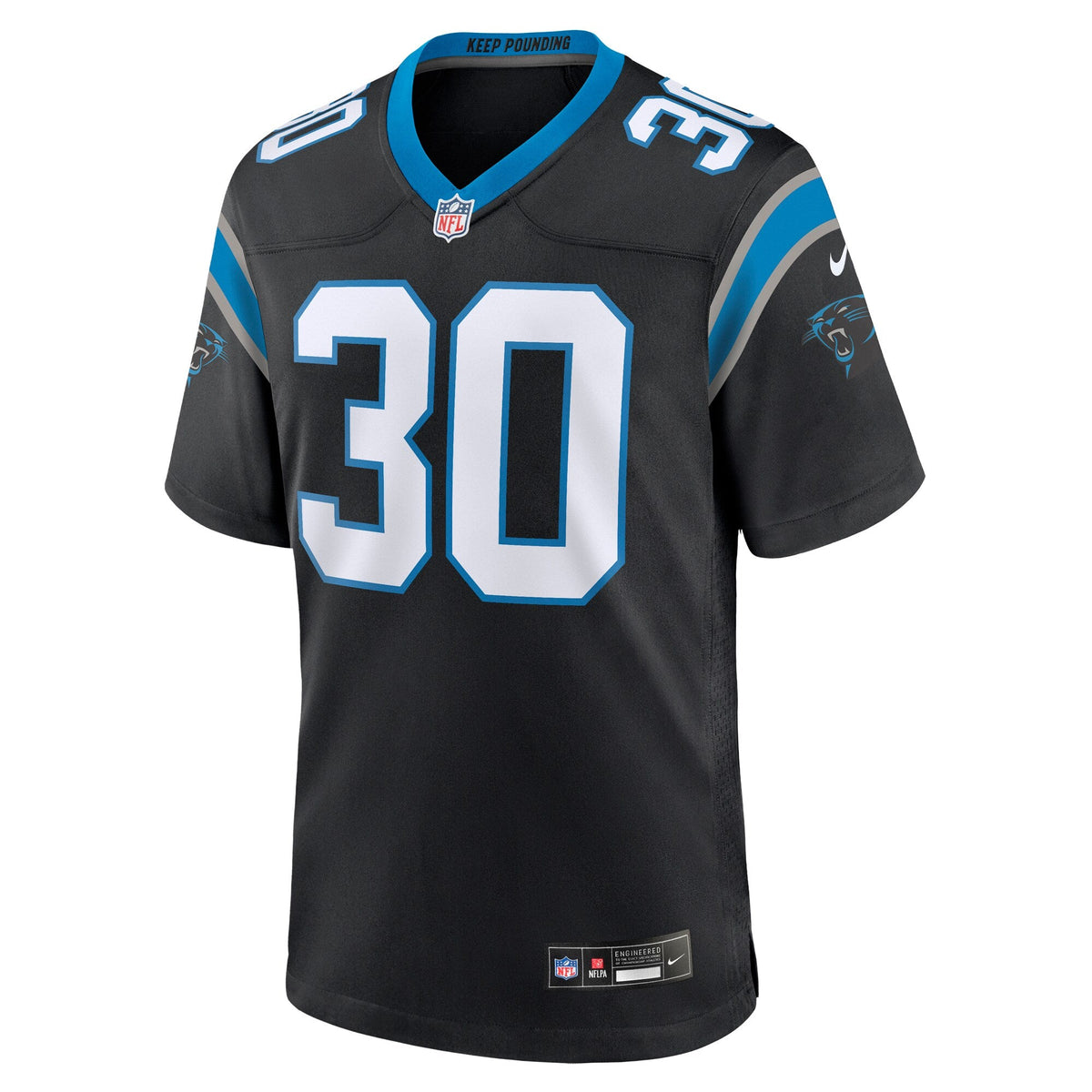 Carolina Panthers Chuba Hubbard Black Team Game Football Jersey