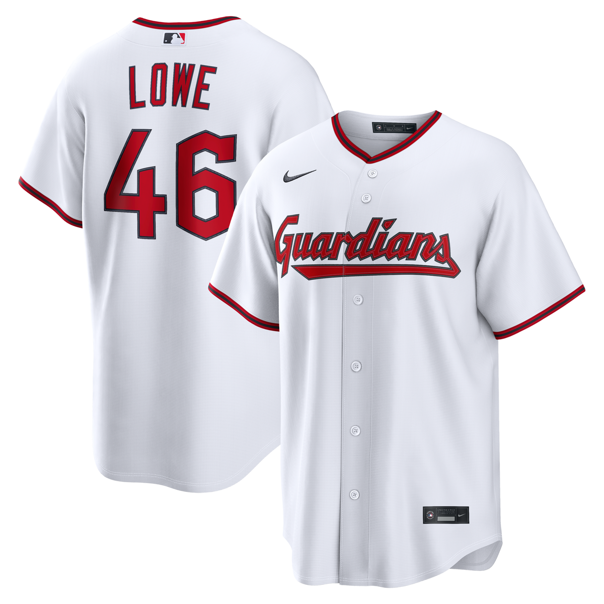 Cleveland Guardians Nathaniel Lowe White Home Replica Baseball Jersey