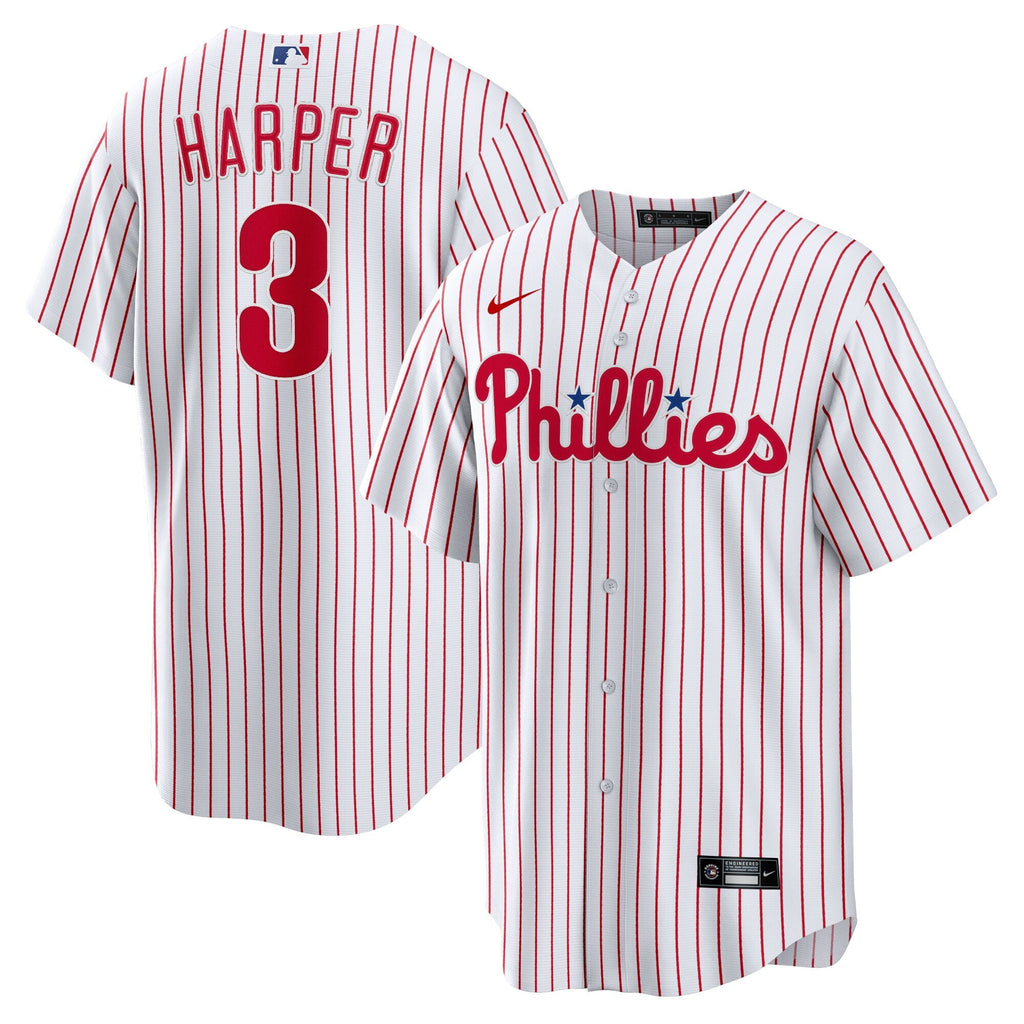 Philadelphia Phillies Bryce Harper White Home Replica Player Name Baseball Jersey