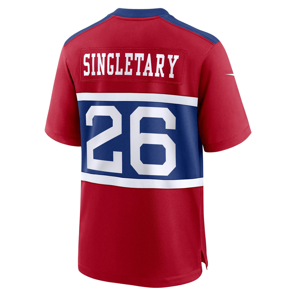 New York Giants Devin Singletary Century Red Alternate Player Game Football Jersey