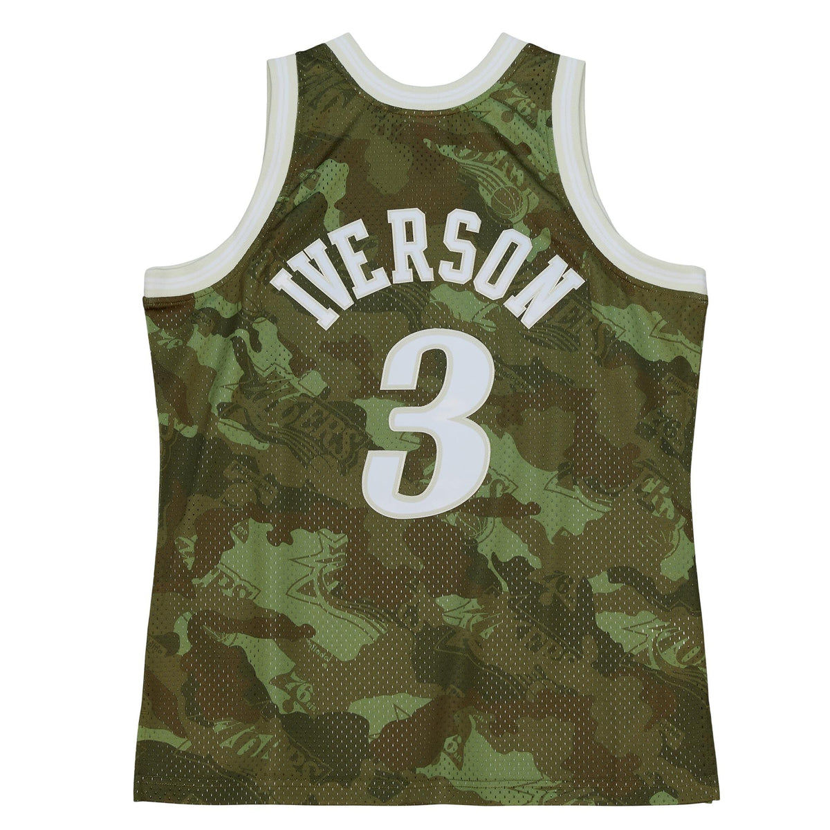 Philadelphia 76ers NBA Allen Iverson 1996 Ghost Green Camo Swingman Jersey