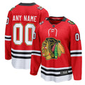 Chicago Blackhawks Red Centennial Breakaway Custom Hockey Jersey