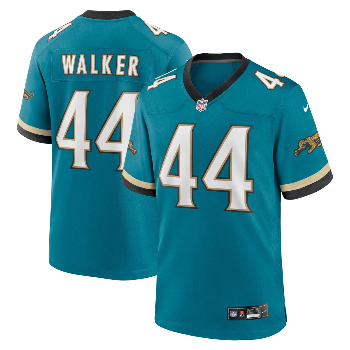 Jacksonville Jaguars Travon Walker Teal Prowler Throwback Player Game Football Jersey