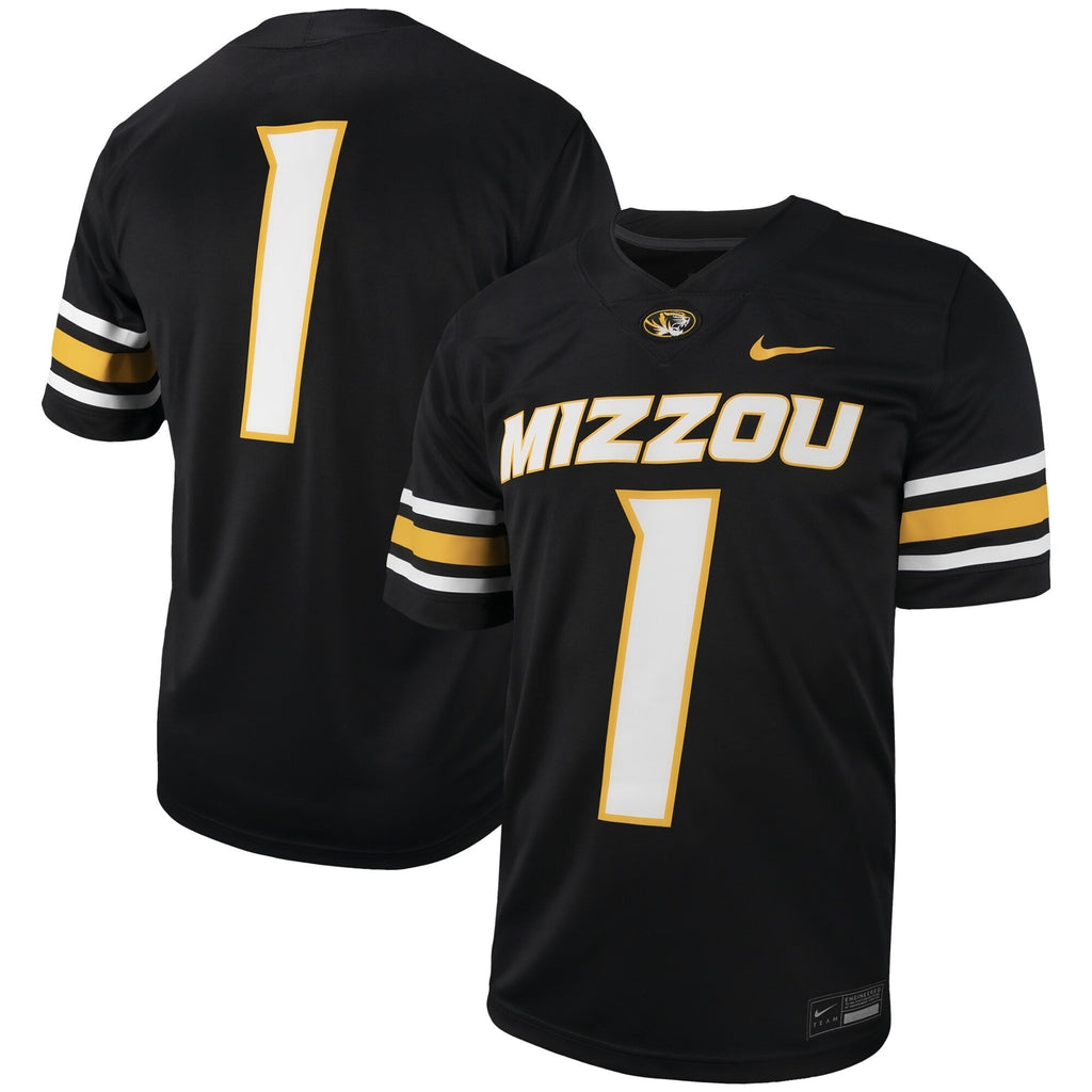 #1 Black Missouri Tigers Untouchable Football Replica Jersey