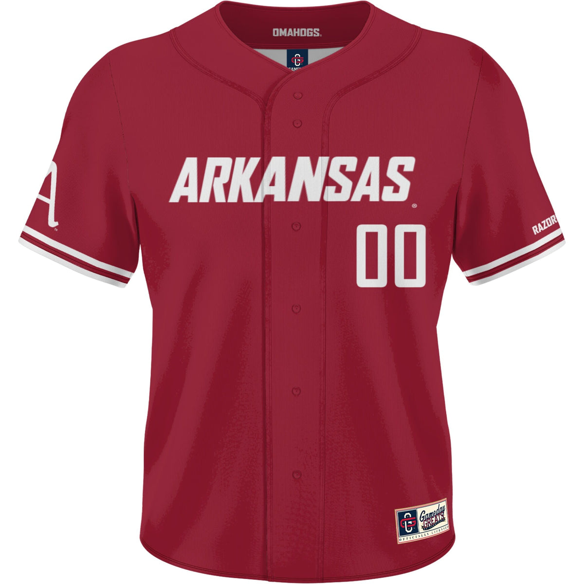 Arkansas Razorbacks NIL Pick-A-Player Lightweight Baseball Jersey - Cardinal
