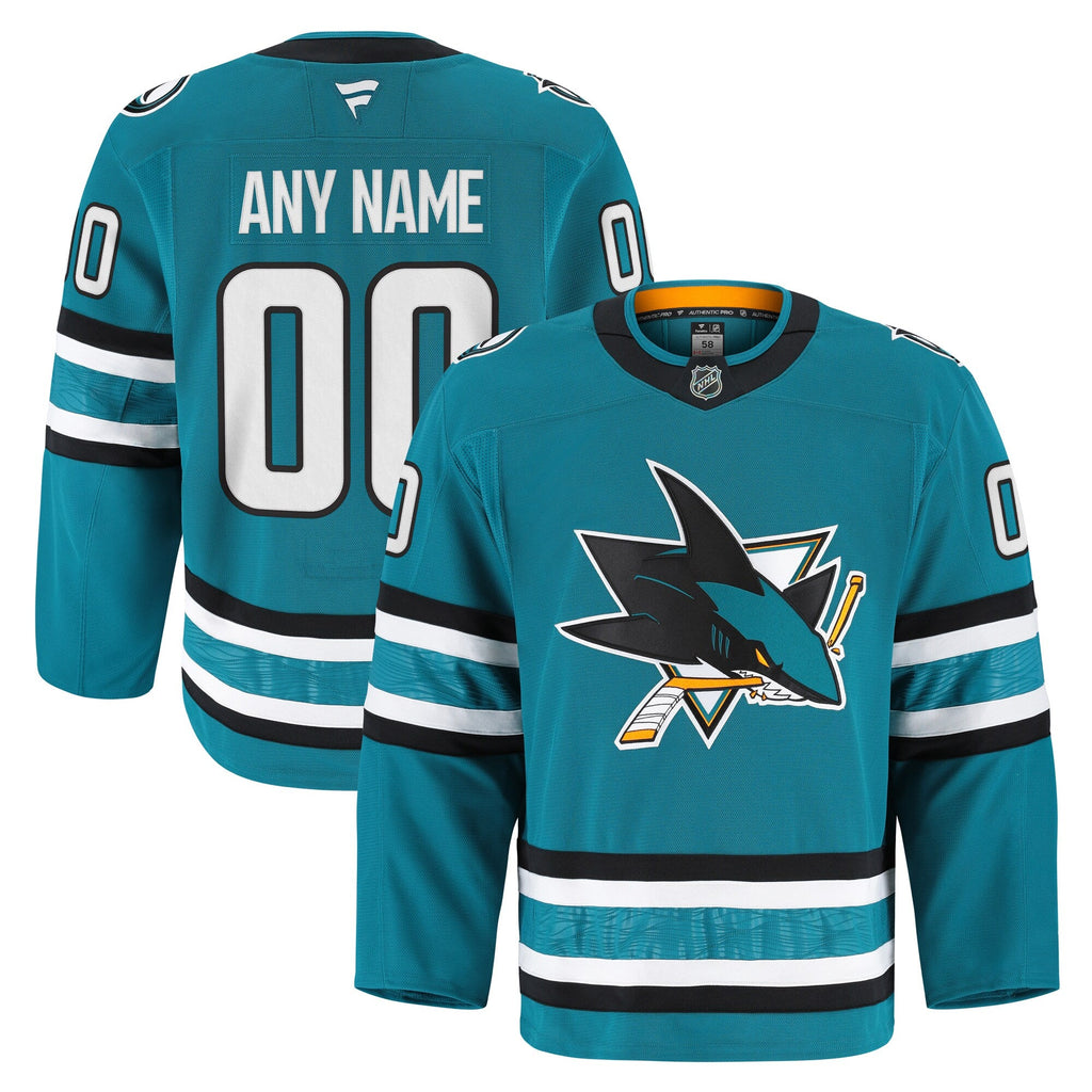 San Jose Sharks Teal Home Pro Custom Jersey