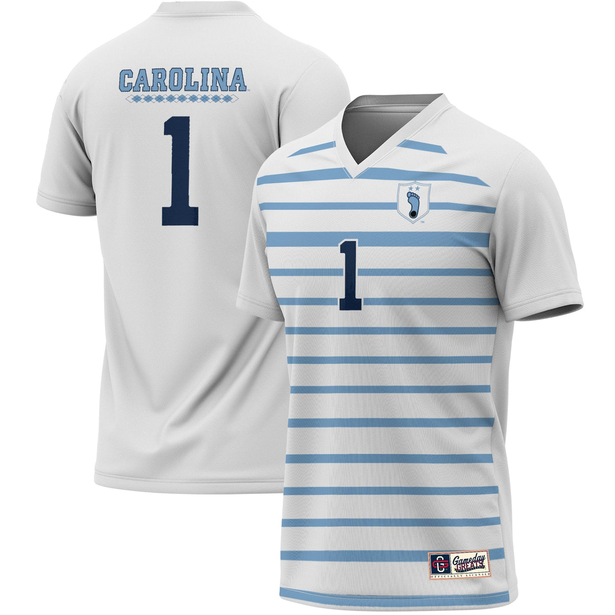 #1 White North Carolina Tar Heels Lightweight Soccer Fashion Jersey
