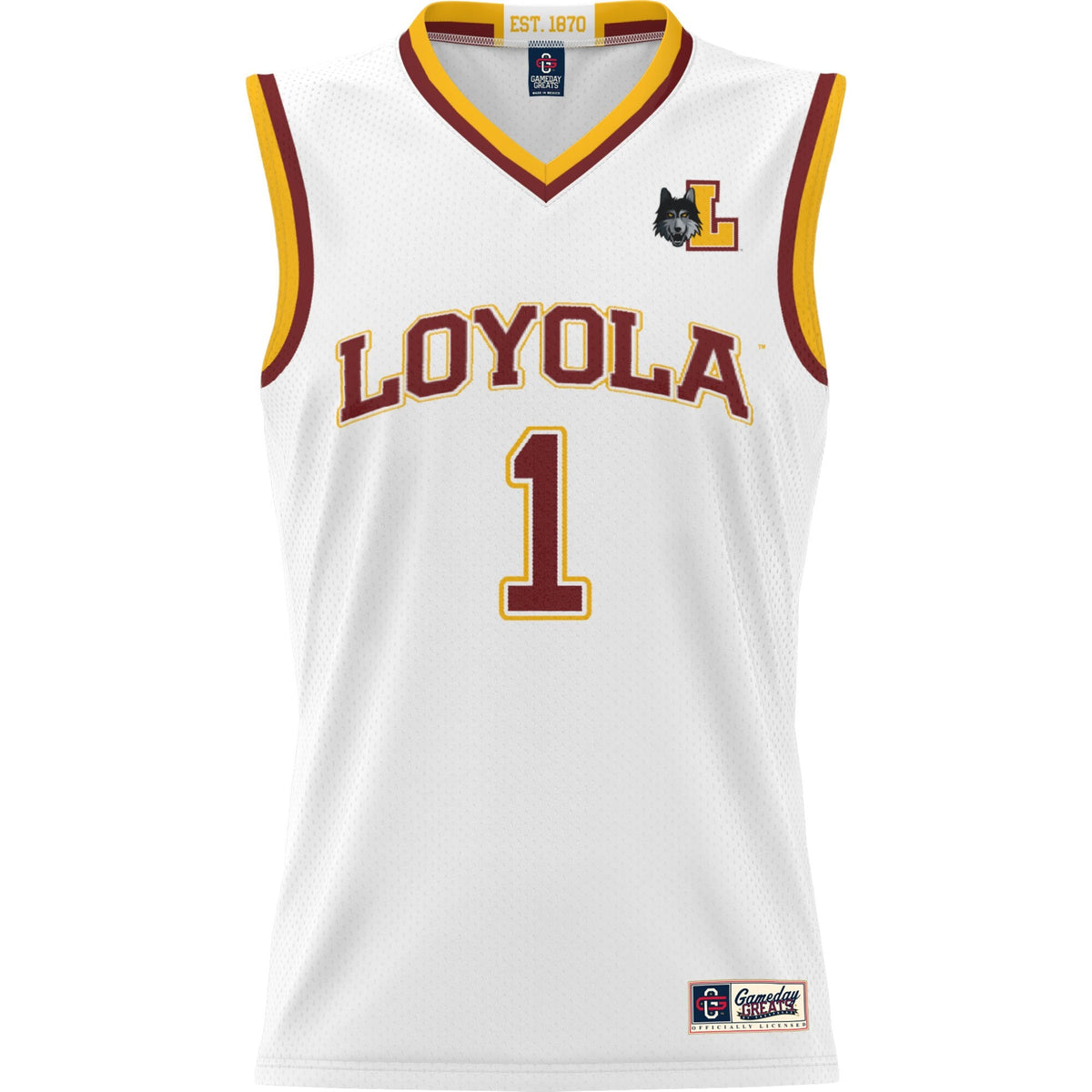 #1 Loyola Chicago Ramblers Lightweight Basketball Jersey - White