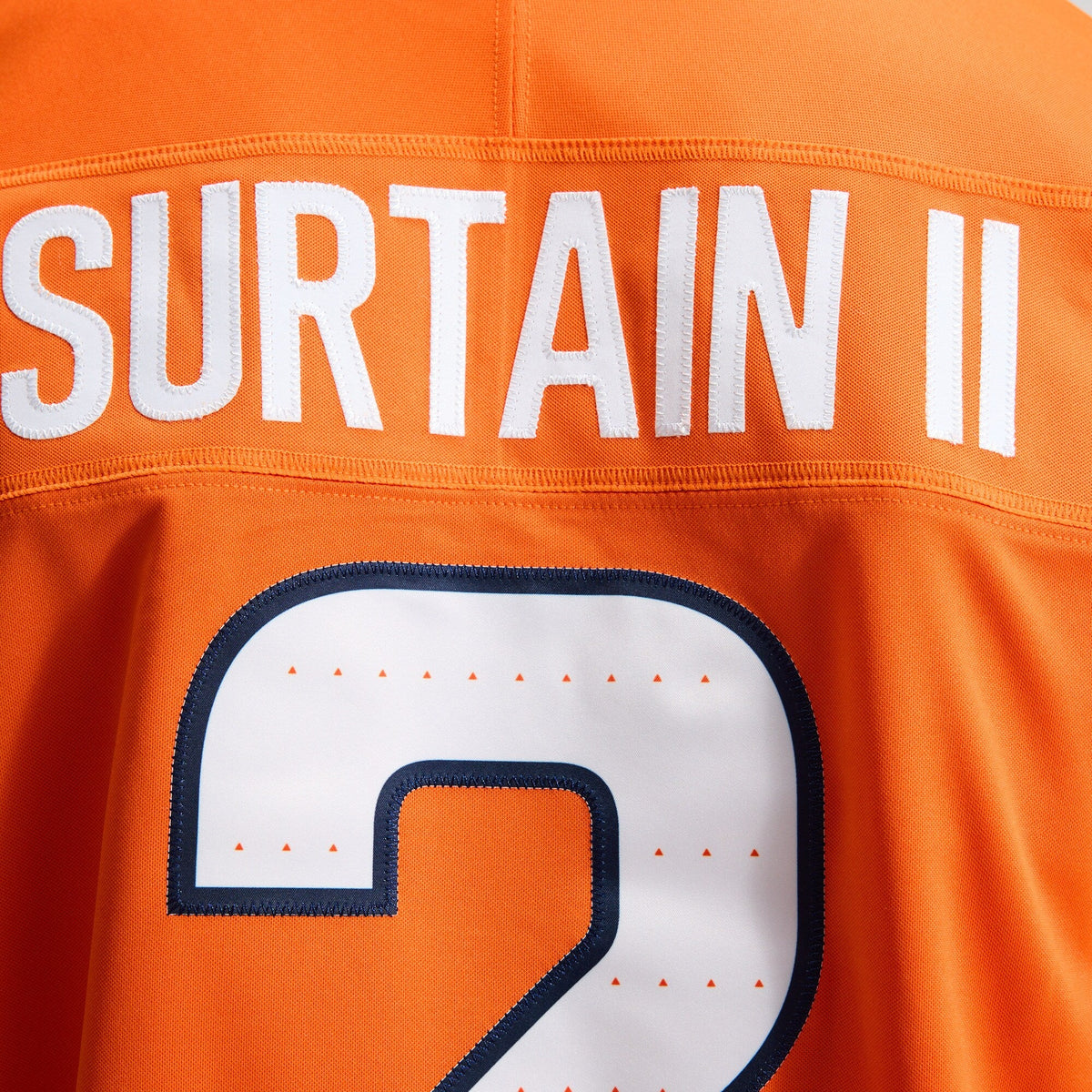 Denver Broncos Patrick Surtain II Orange Team Vapor F.U.S.E. Stitched Limited Football Jersey