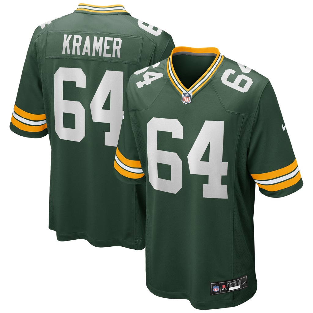 Green Bay Packers Jerry Kramer Green Game Retired Player Football Jersey