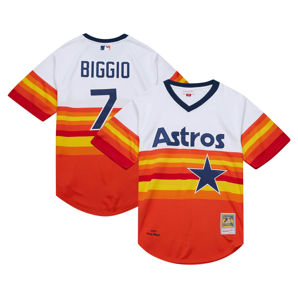 Houston Astros Craig Biggio White 2004 Cooperstown Collection Throwback Baseball Jersey