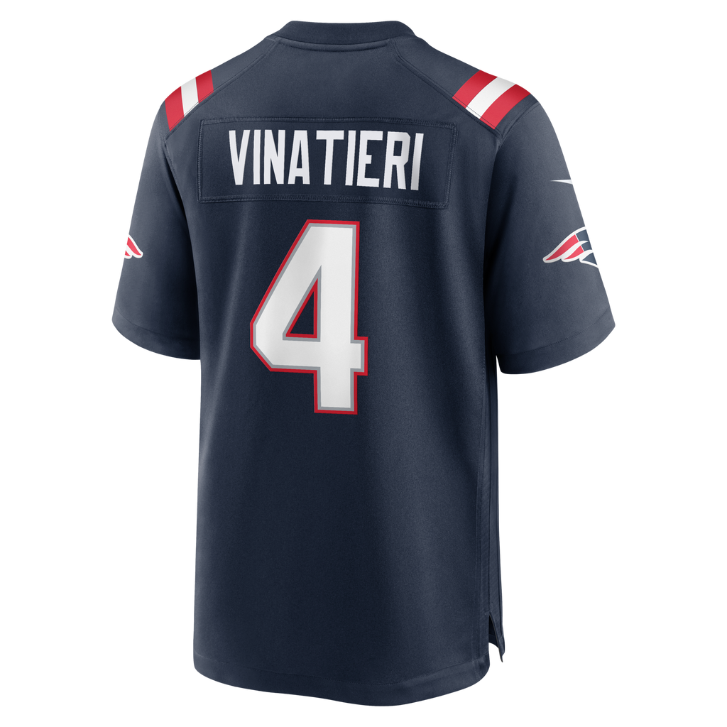 New England Patriots Adam Vinatieri Navy Team Retired Game Football Jersey