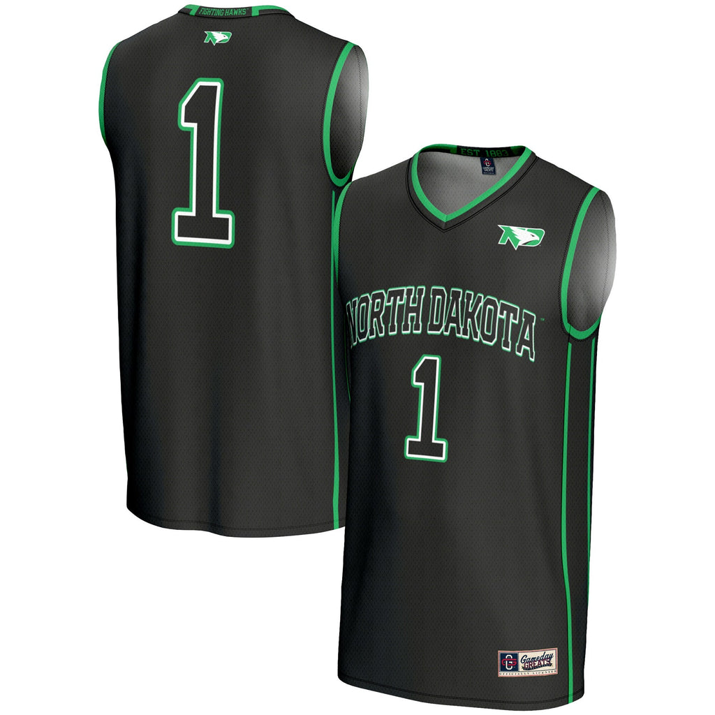 #1 North Dakota Lightweight Basketball Fashion Jersey - Black