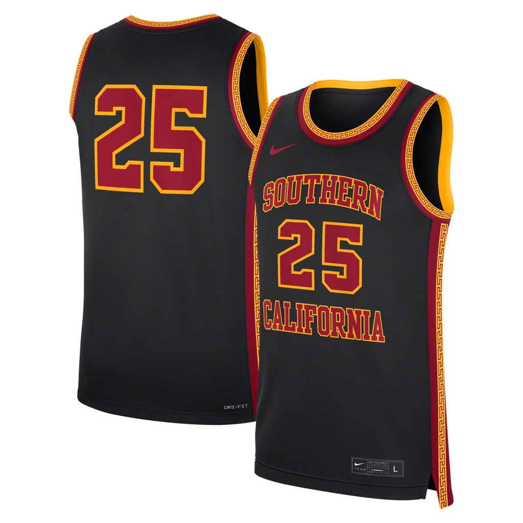 #25 Black USC Trojans Alternate Replica Basketball Jersey