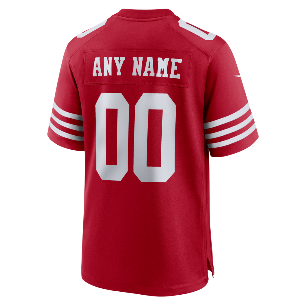 San Francisco 49ers Scarlet 80th Anniversary Custom Game Football Jersey