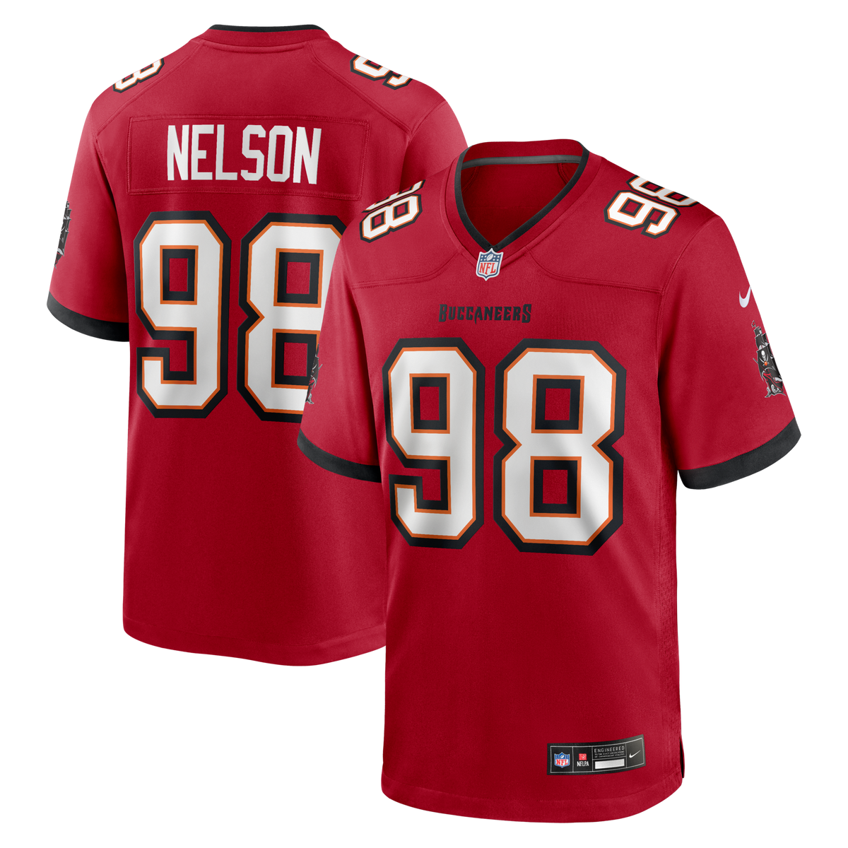 Tampa Bay Buccaneers Anthony Nelson Red Game Football Jersey