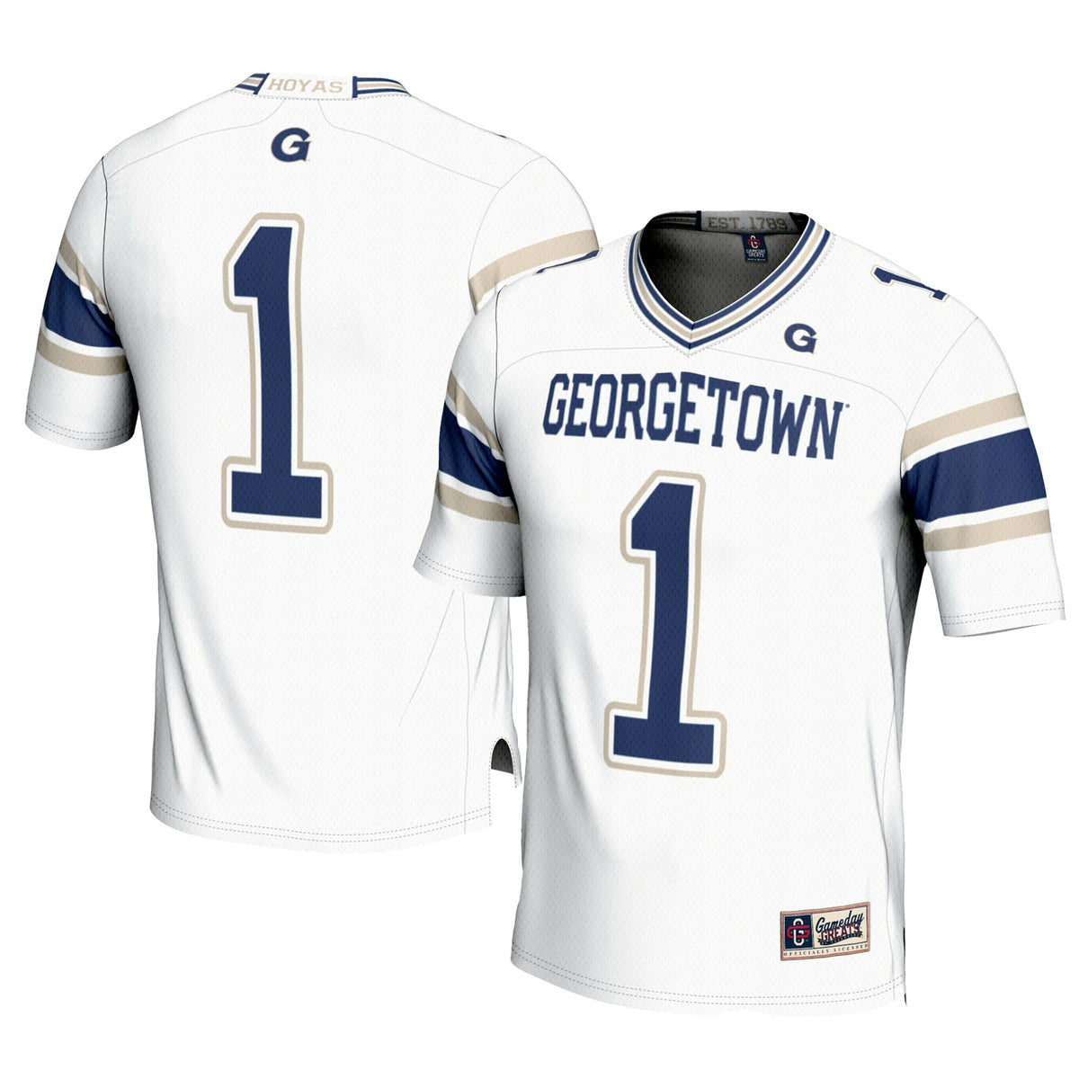 #1 Georgetown Hoyas Football Jersey - White