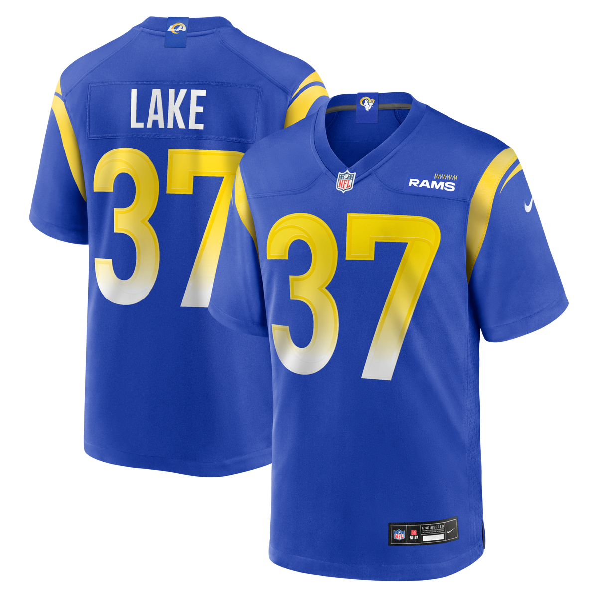 Los Angeles Rams Quentin Lake Royal Game Player Football Jersey