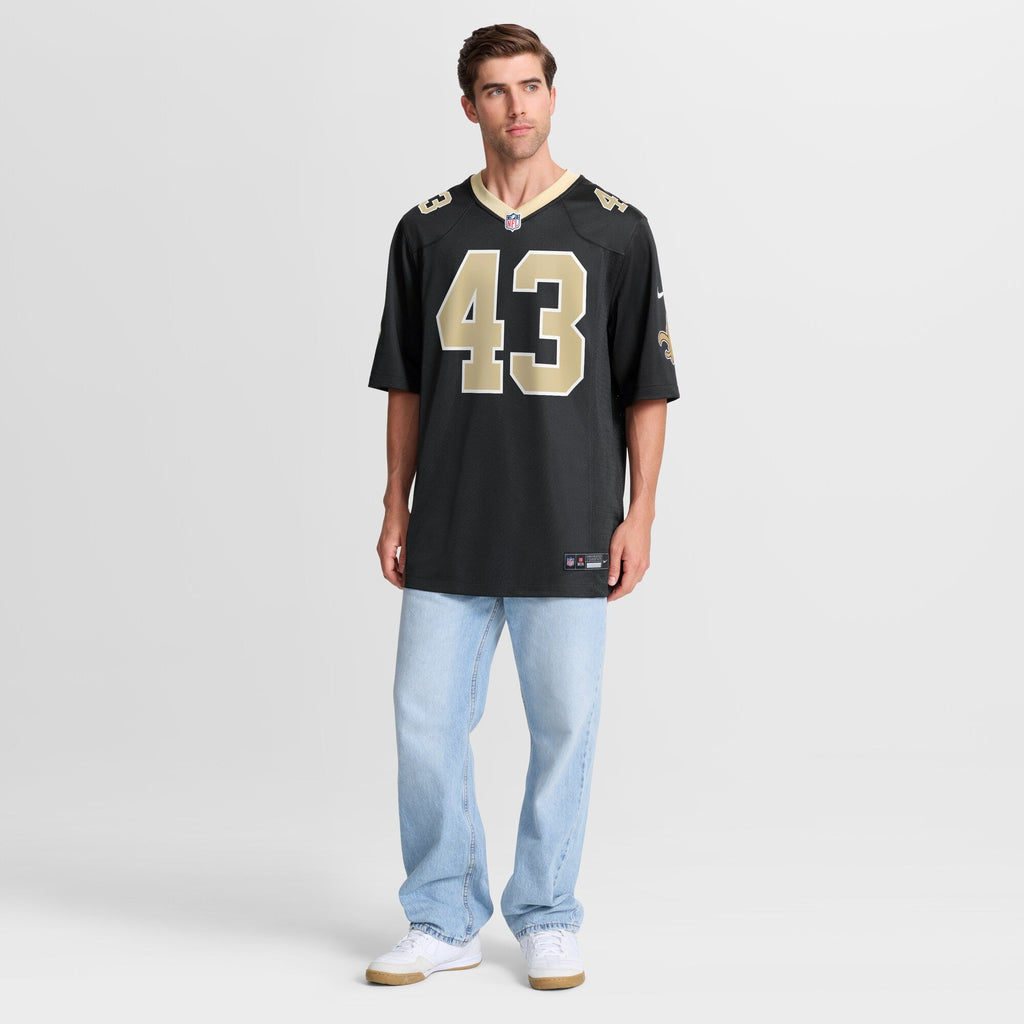 New Orleans Saints Michael Davis Black Team Game Football Jersey