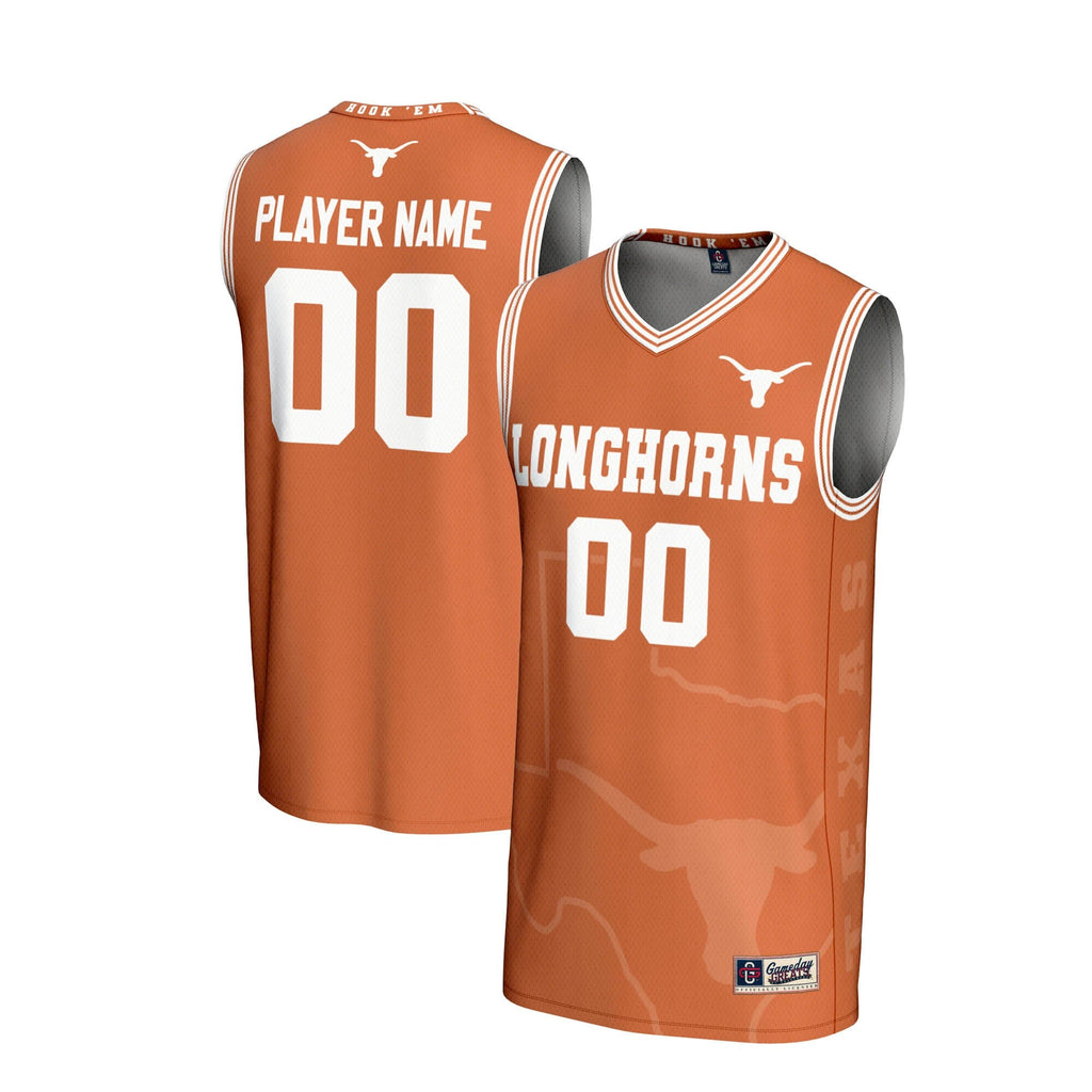Texas Longhorns NIL Pick-A-Player Basketball Icon Print Lightweight Jersey - Texas Orange