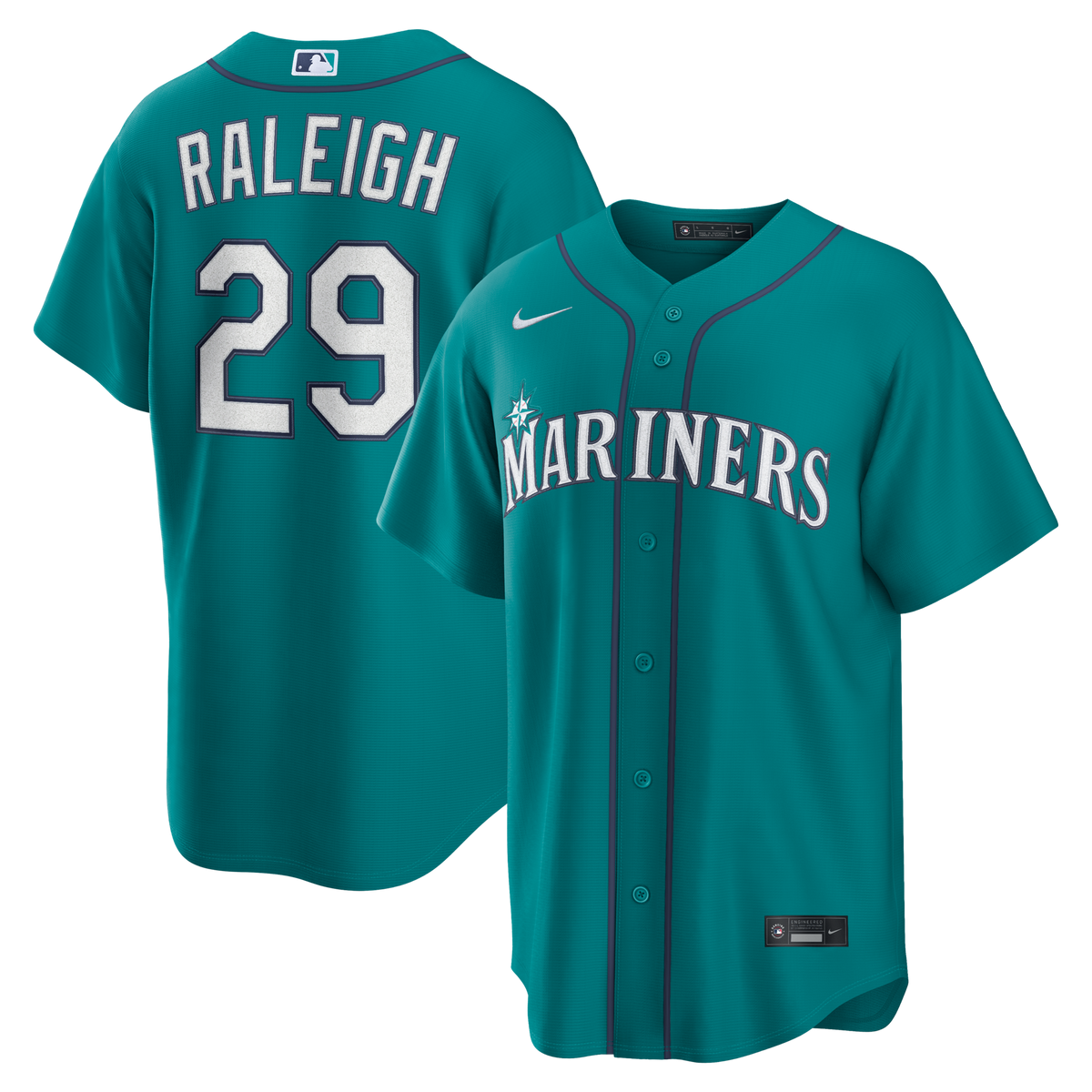 Seattle Mariners Cal Raleigh Teal Alternate Replica Baseball Jersey