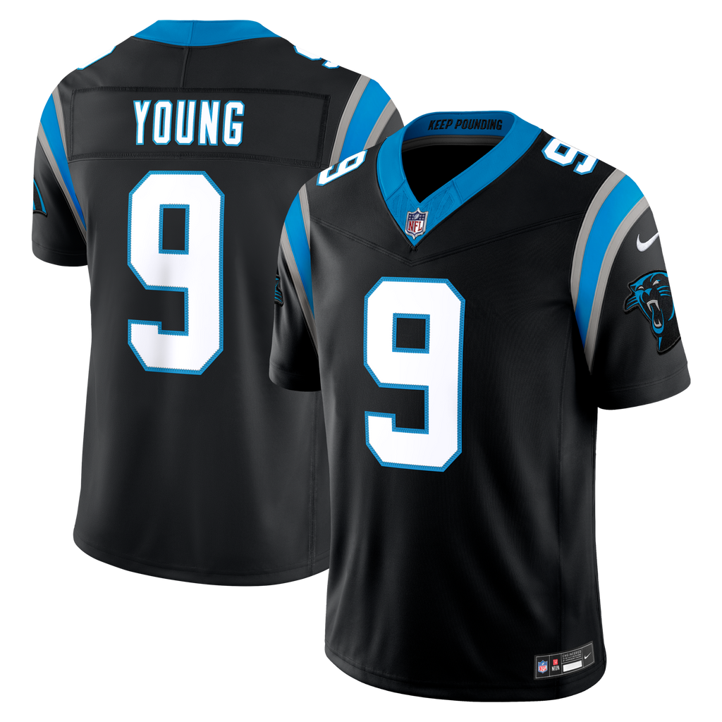 Carolina Panthers Bryce Young Black Team Vapor F.U.S.E. Stitched Limited Football Jersey