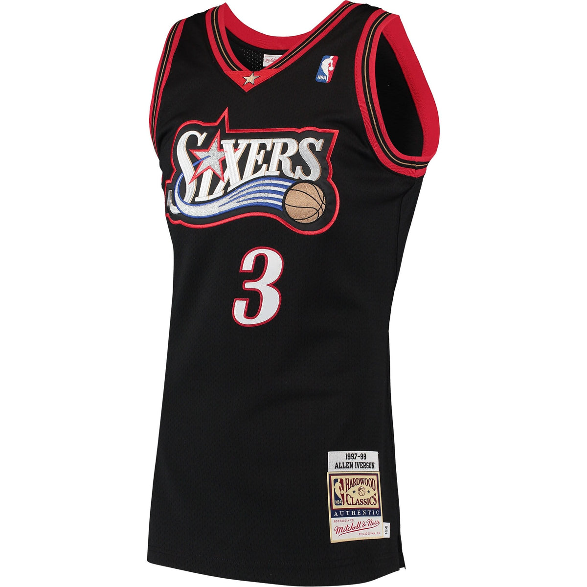 Allen Iverson Black Philadelphia 76ers 1997 Hardwood Classics Jersey