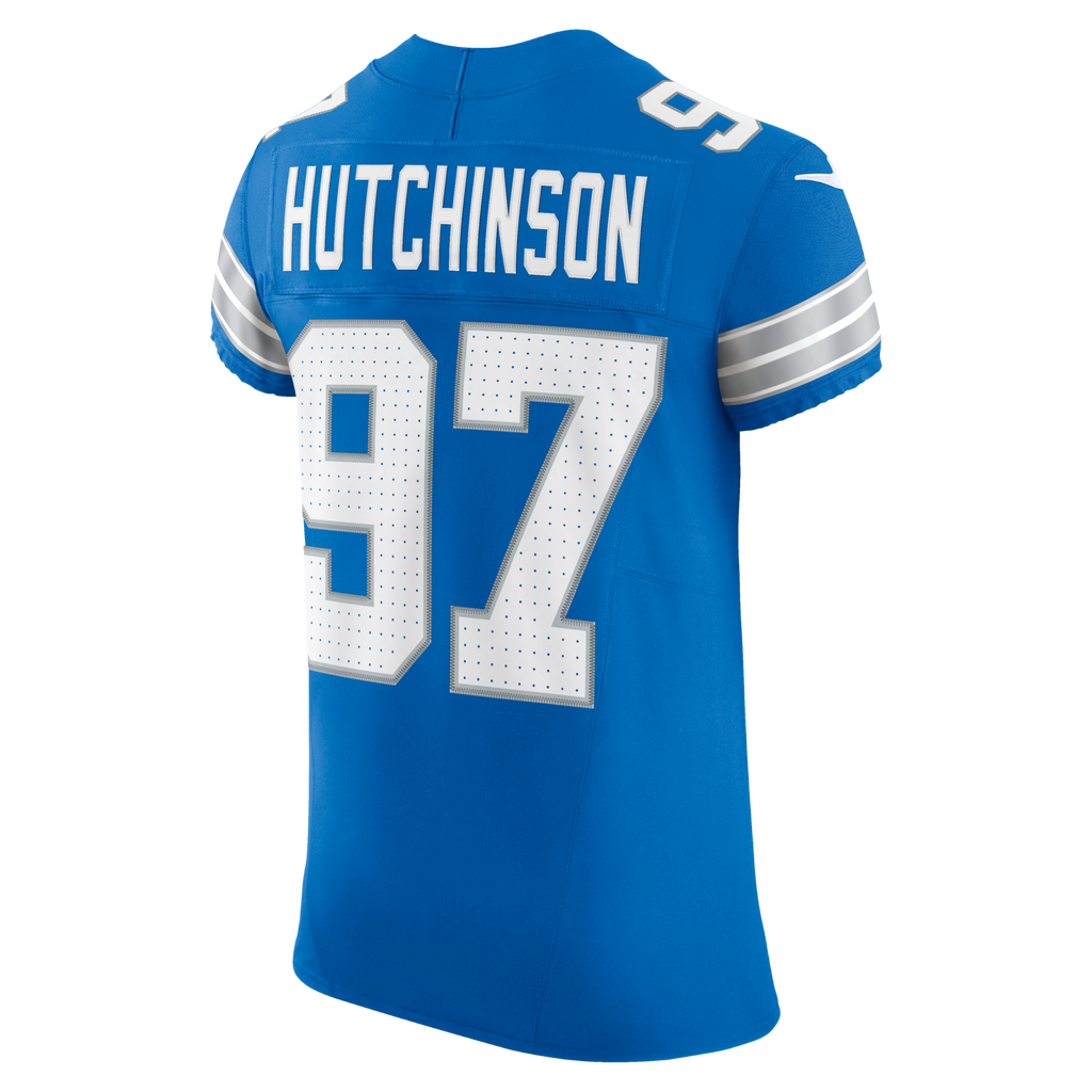 Detroit Lions Aidan Hutchinson Blue Team Vapor F.U.S.E. Elite Football Jersey