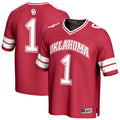 #1 Crimson Oklahoma Sooners Lightweight Collegiate Football Fashion Jersey