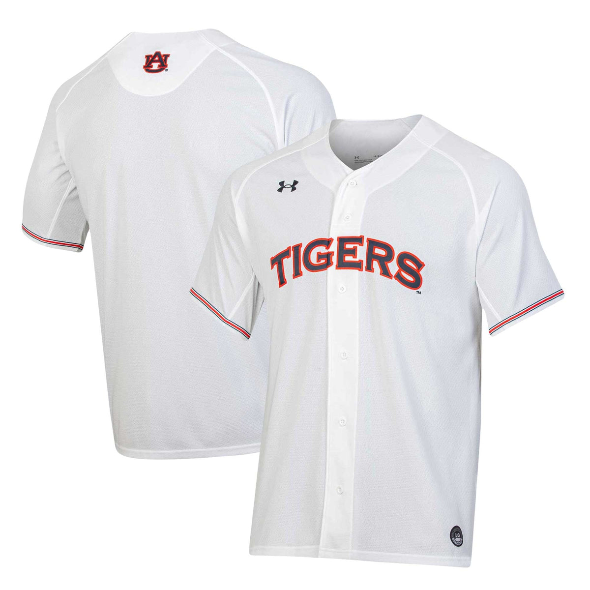 Auburn Tigers Softball Button-Up V-Neck Jersey - White