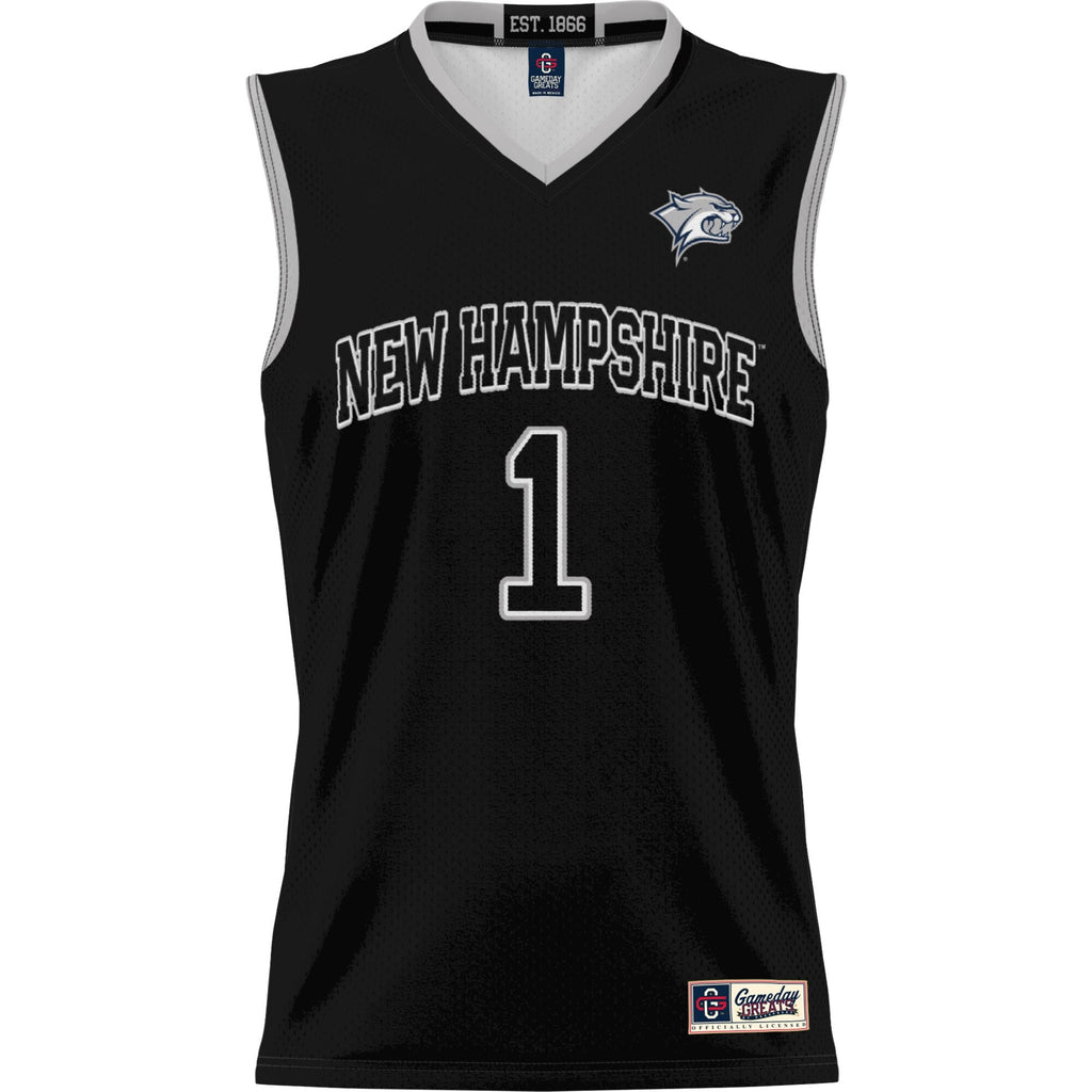 #1 New Hampshire Wildcats Lightweight Basketball Jersey - Black