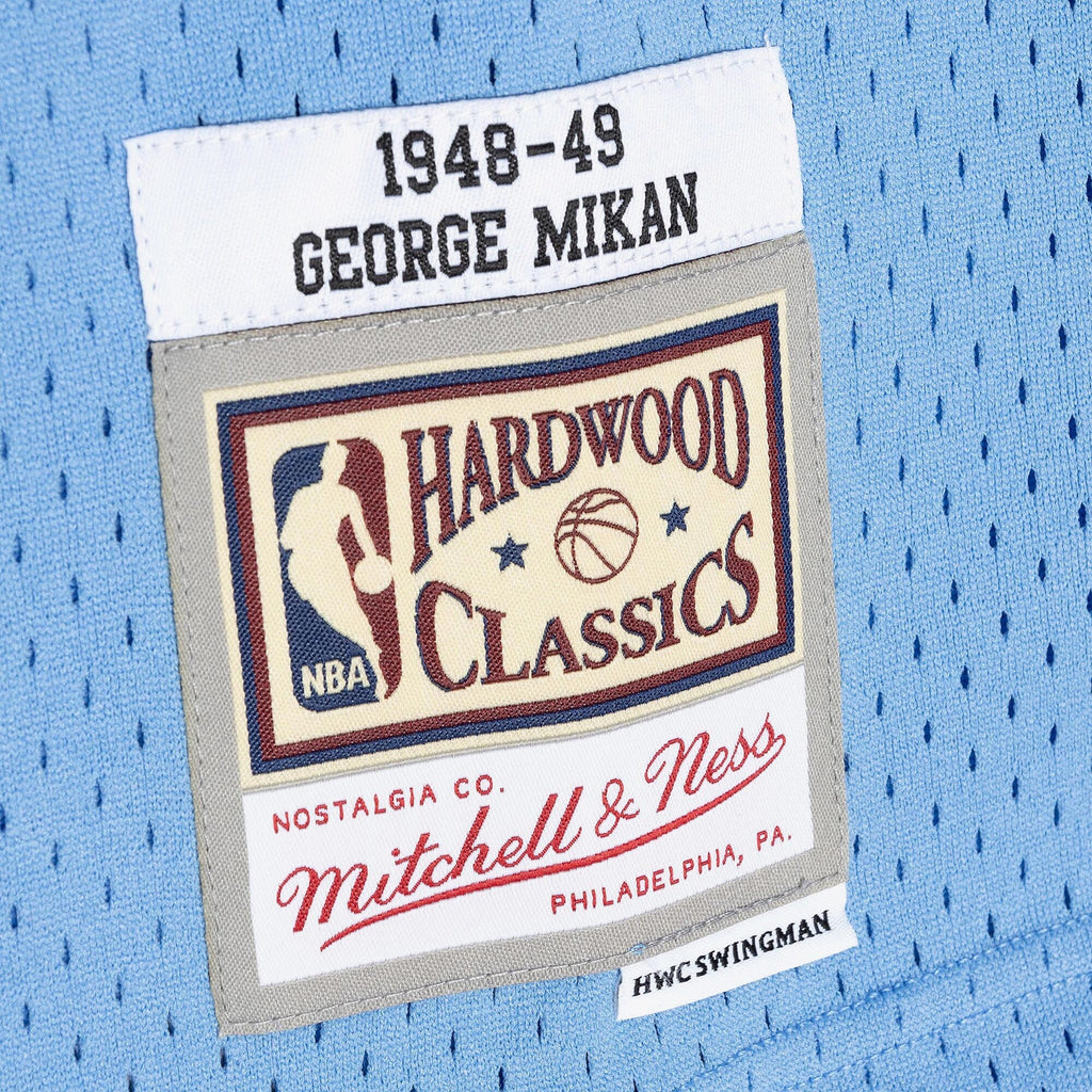 Los Angeles Lakers George Mikan 1948 Dark Jersey - Columbia Blue