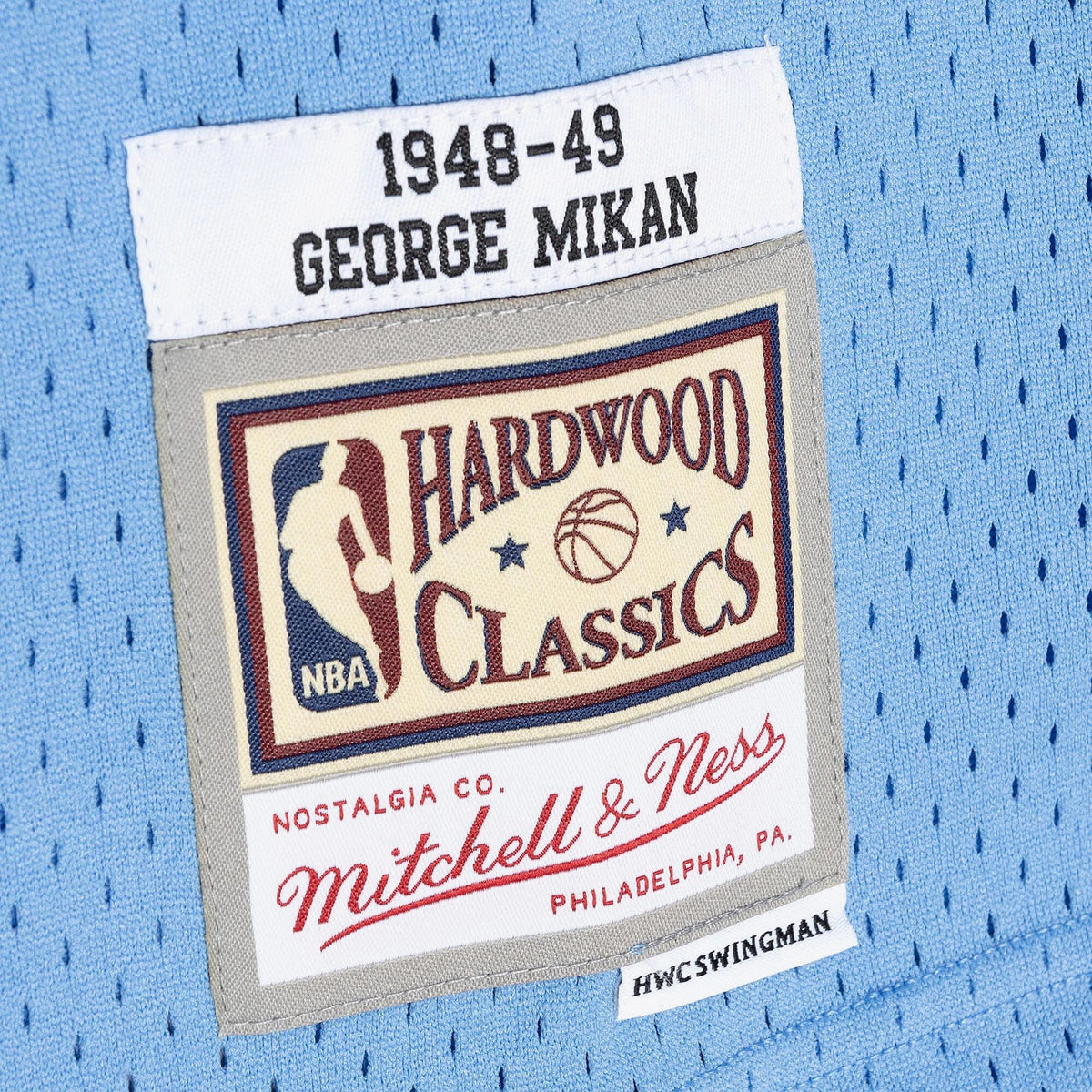 Los Angeles Lakers George Mikan 1948 Dark Jersey - Columbia Blue