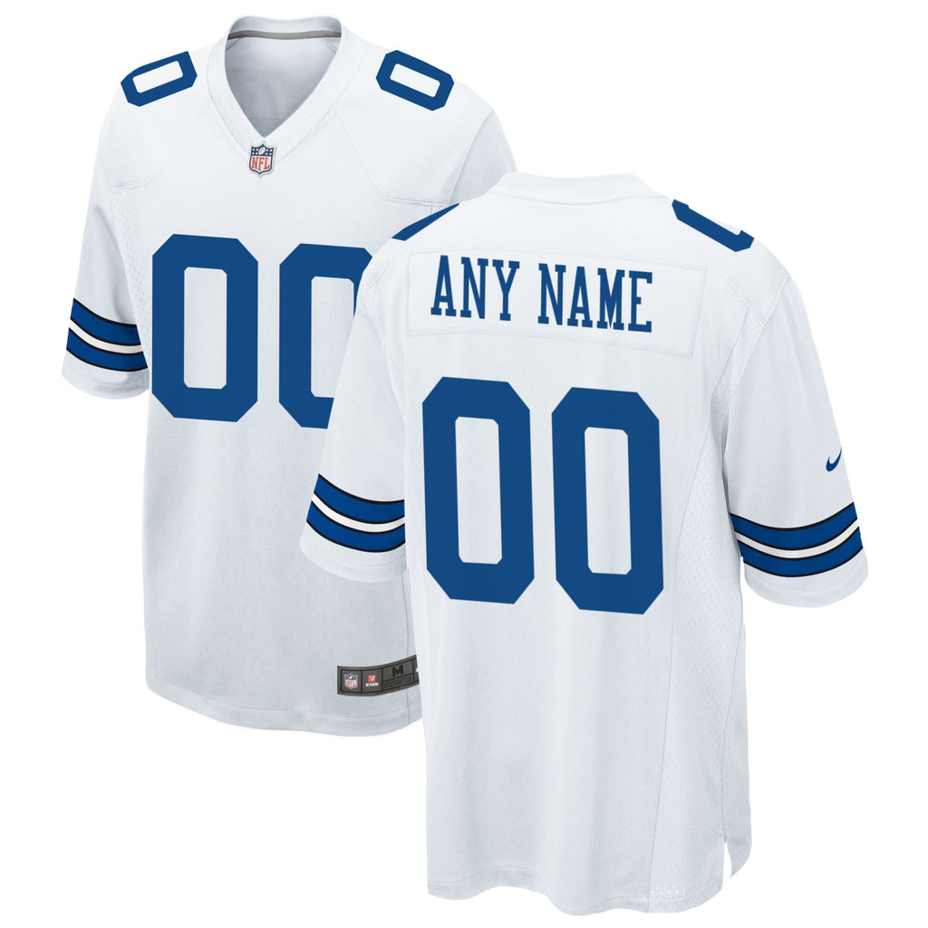 Dallas Cowboys White Custom Game Football Jersey