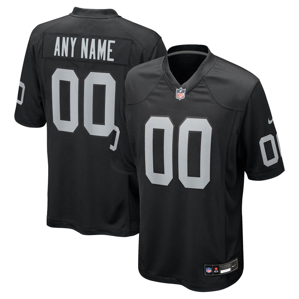 Las Vegas Raiders Black Custom Game Football Jersey