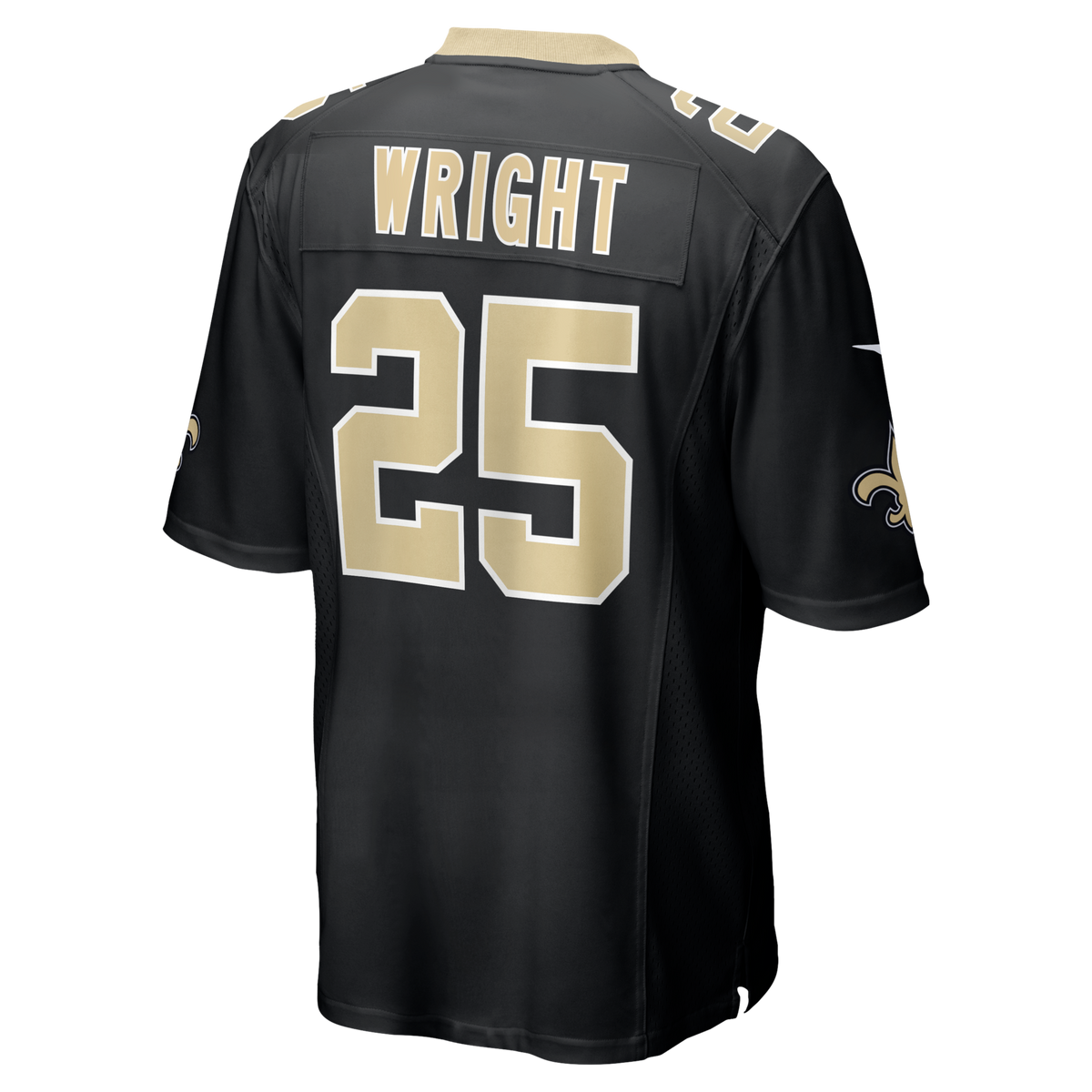 New Orleans Saints Rejzohn Wright Black Team Game Football Jersey
