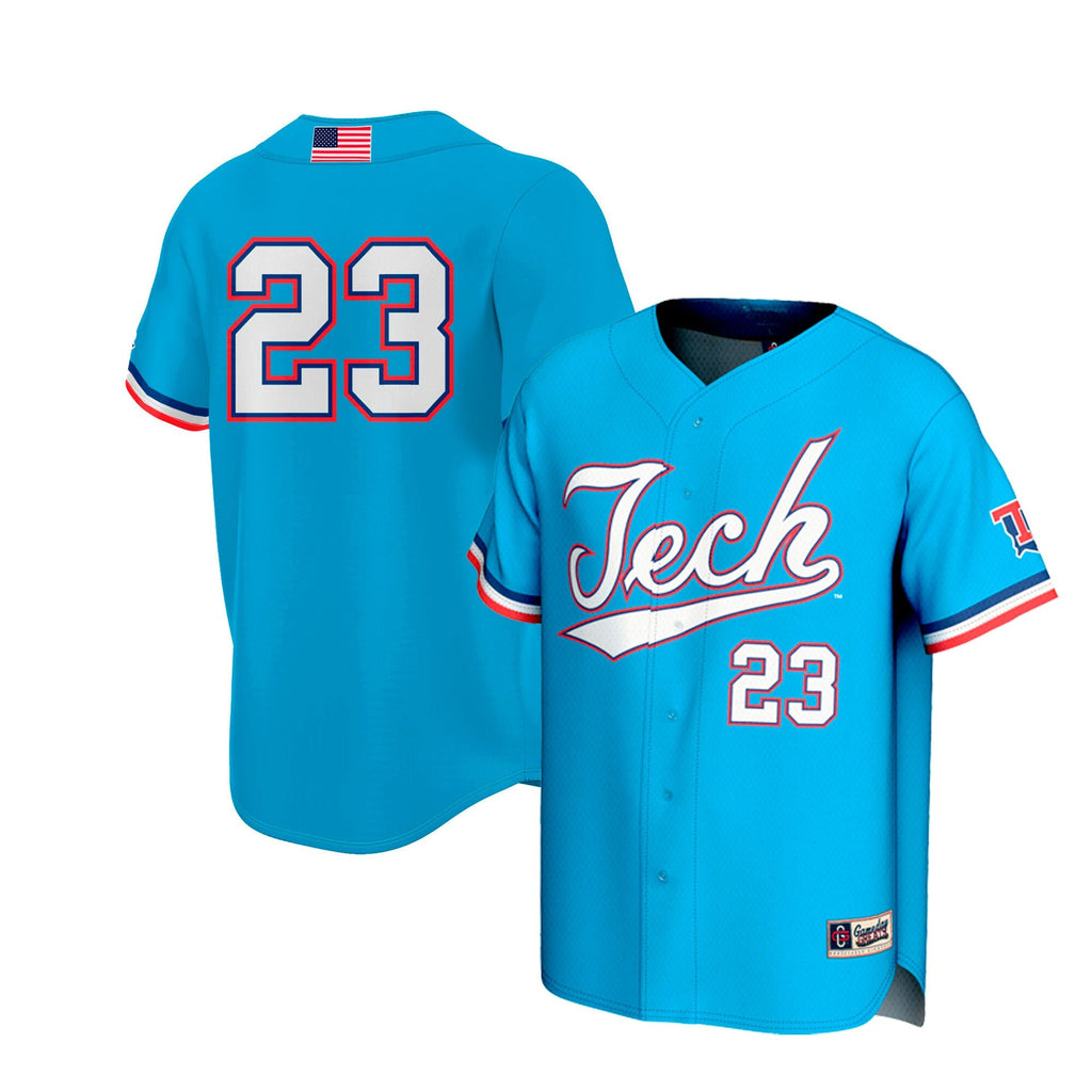 #23 Royal Louisiana Tech Bulldogs Lightweight Collegiate Baseball Fashion Jersey