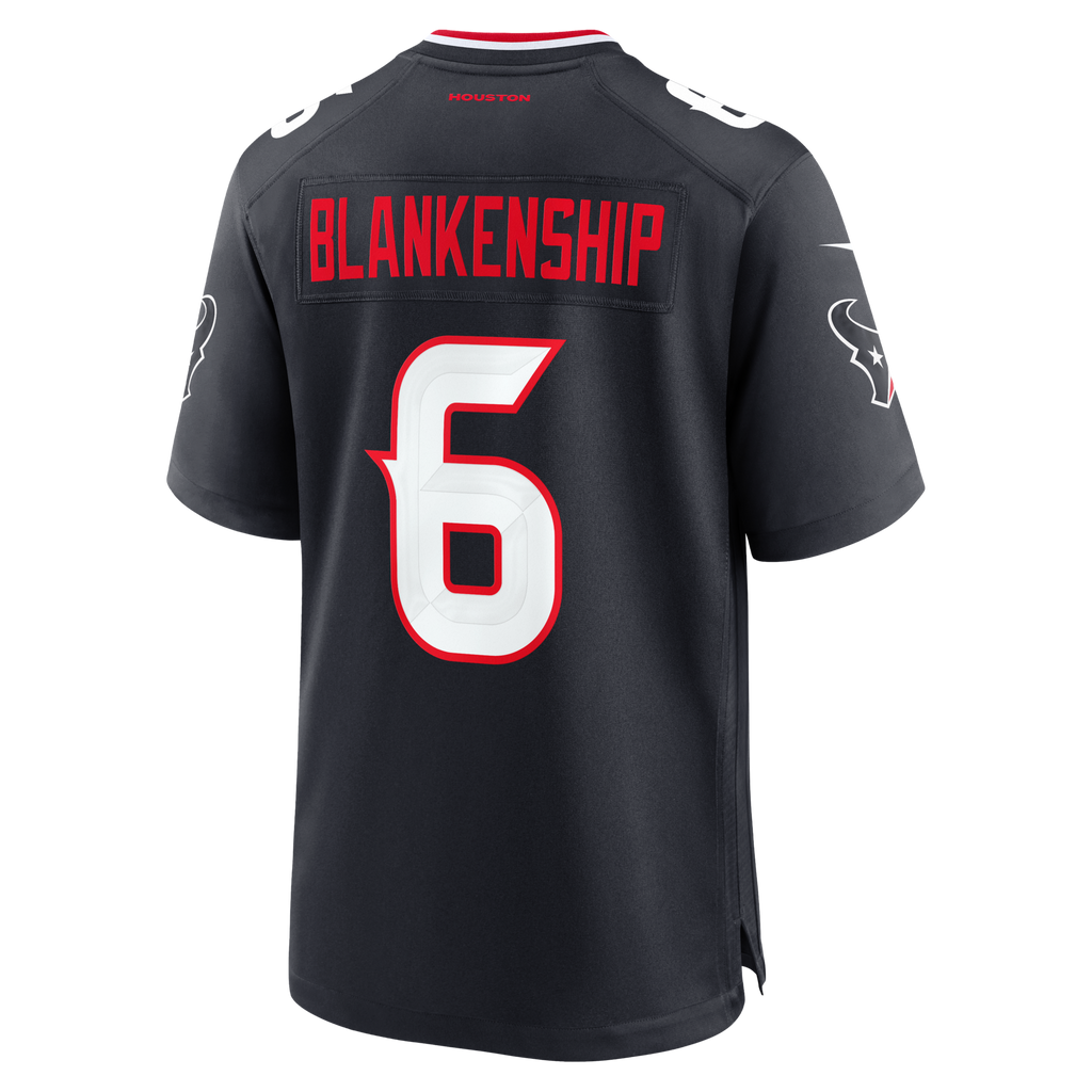Houston Texans Reed Blankenship Navy Team Game Football Jersey